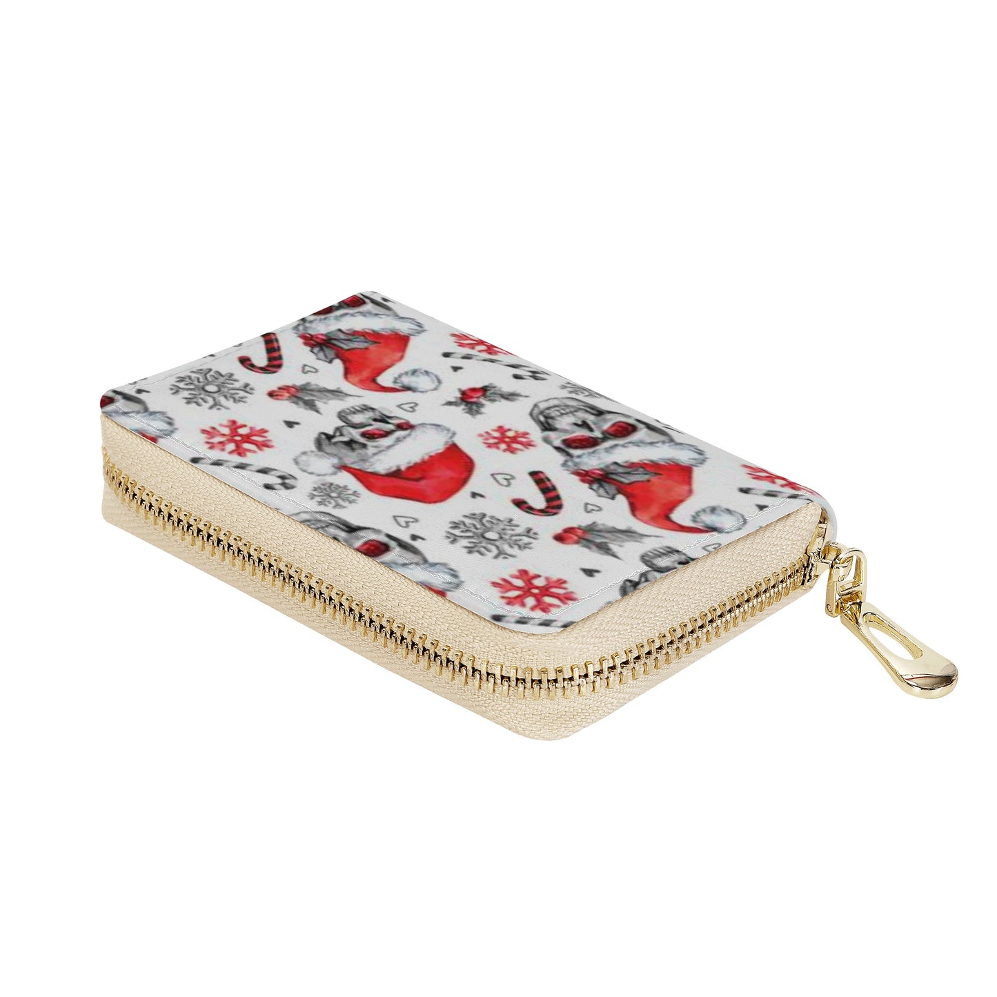 Gothic Halloween pattern skeleton Zipper Card Holder