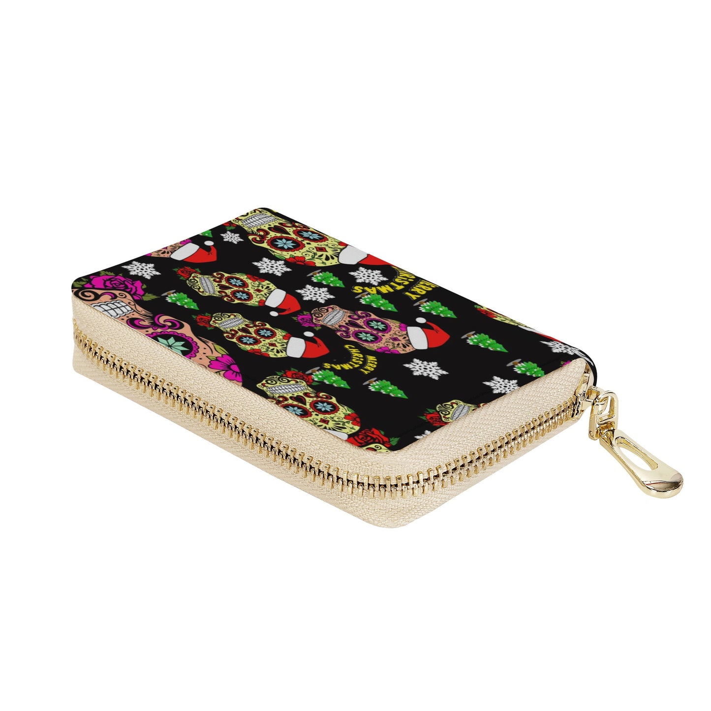 Day of the dead candy skull calaveras Zipper Card Holder