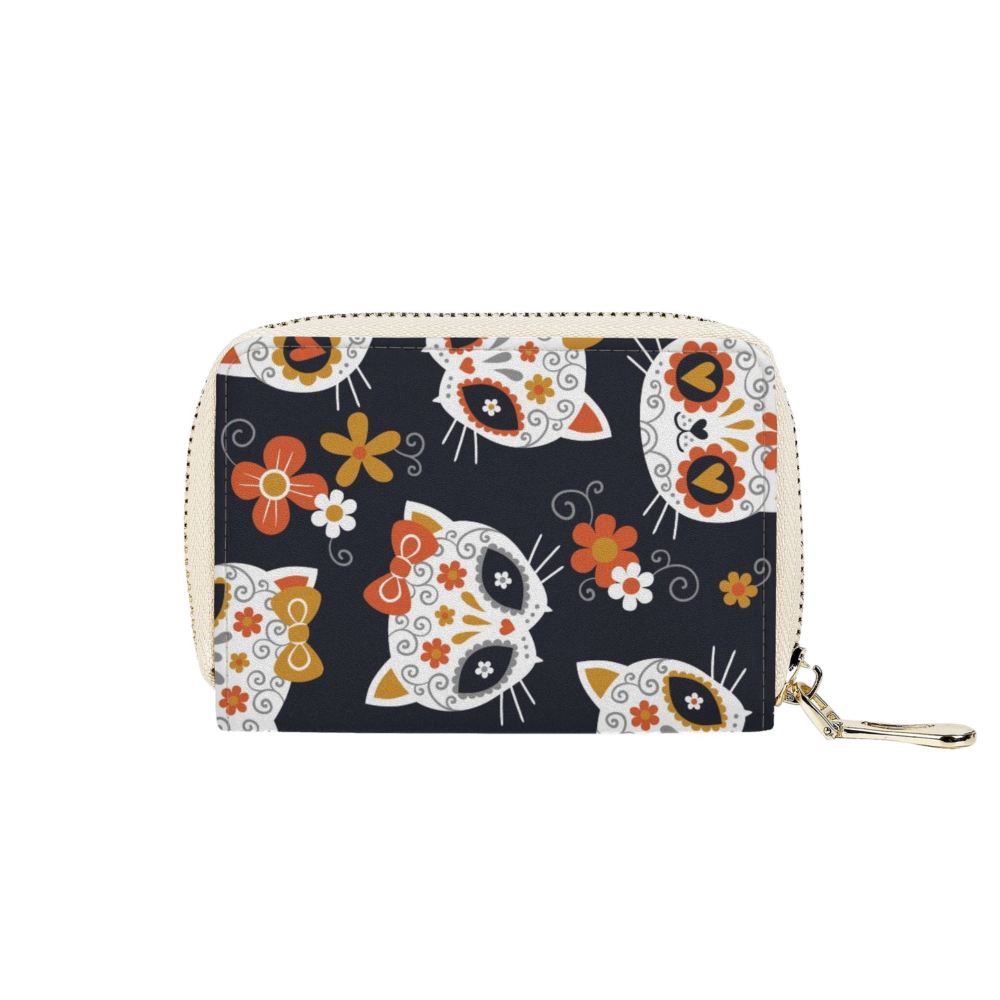 Dia de los muertos Mexican Calaveras Zipper Card Holder
