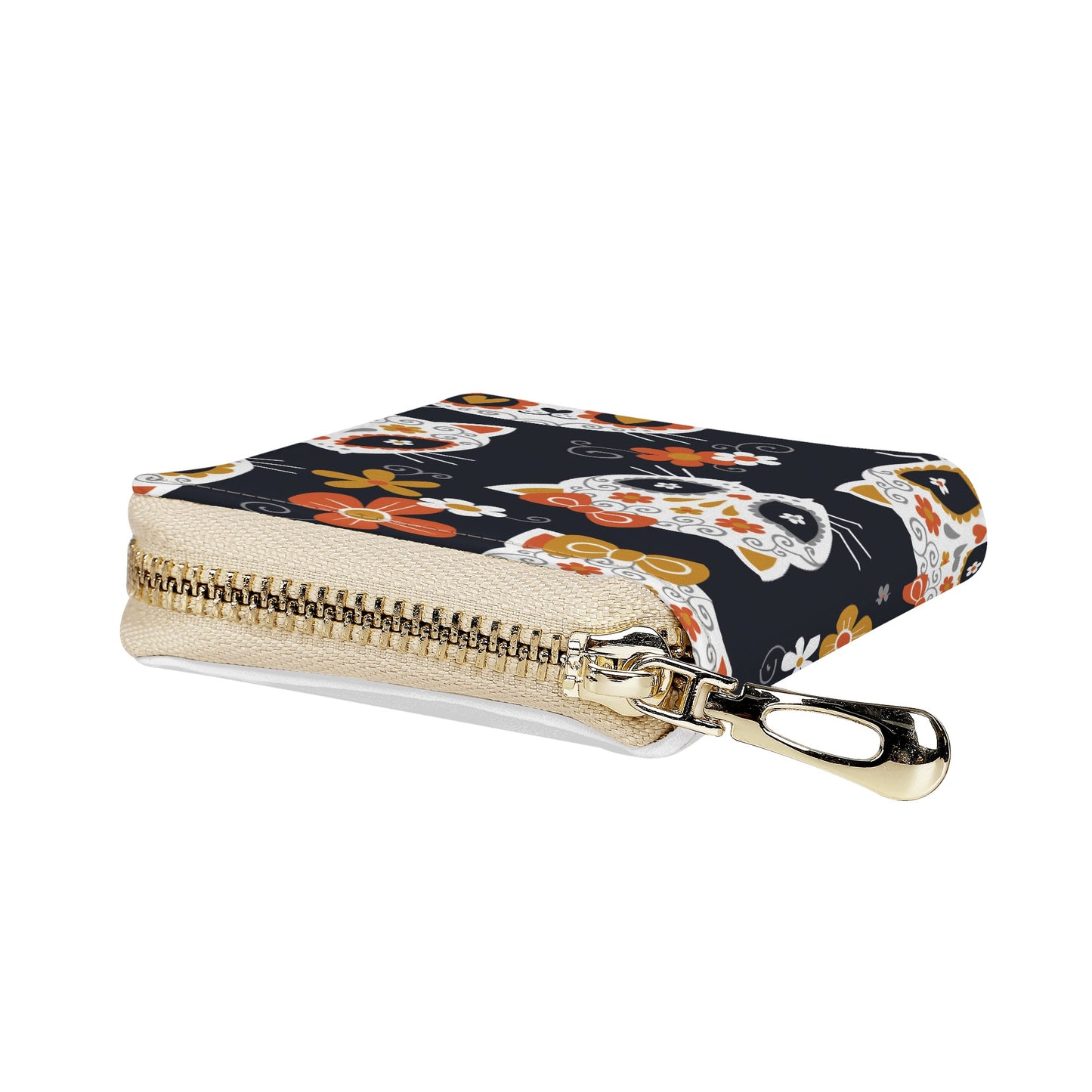 Dia de los muertos Mexican Calaveras Zipper Card Holder