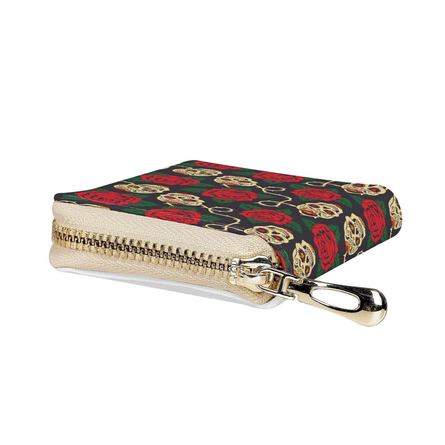 Dia de los muertos skull Zipper Card Holder