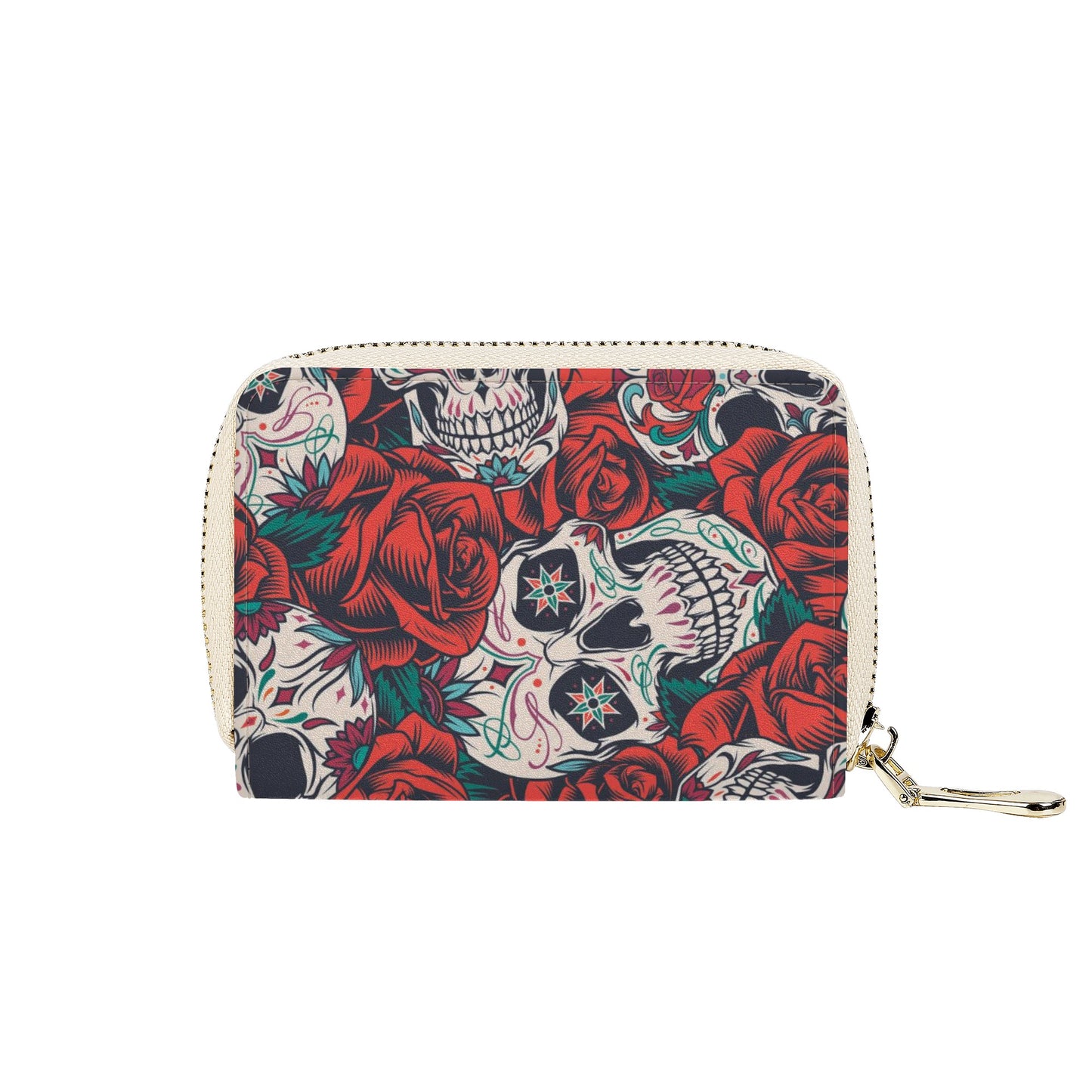 Halloween sugar skull Zipper Card Holder