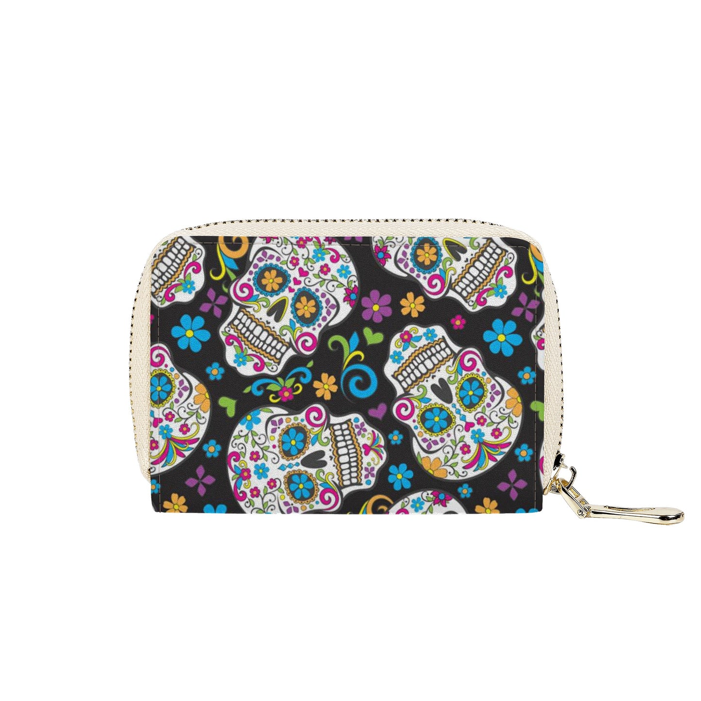 Mexican skull Calaveras Zipper Card Holder
