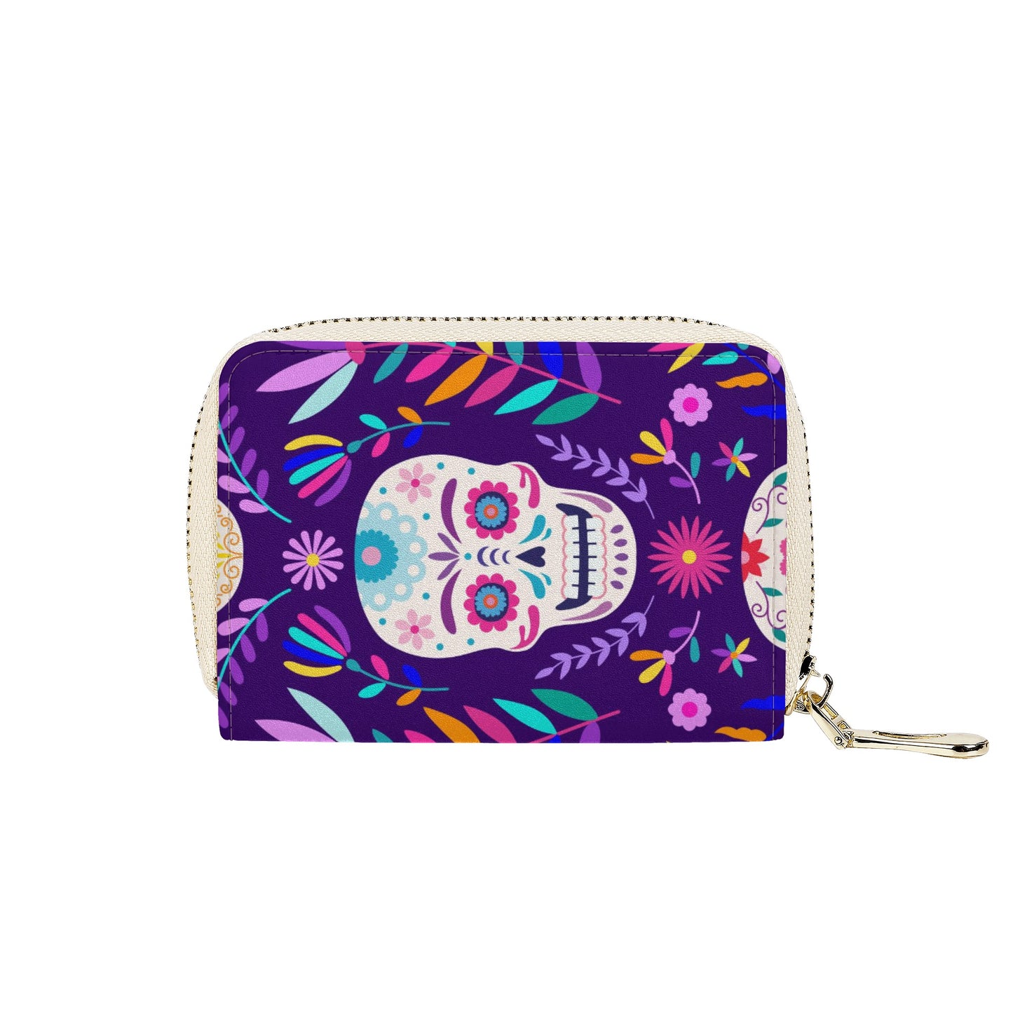 Sugar skull day of the dead Zipper Card Holder