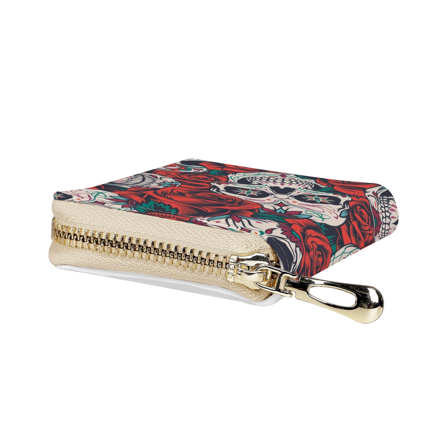 Halloween sugar skull Zipper Card Holder