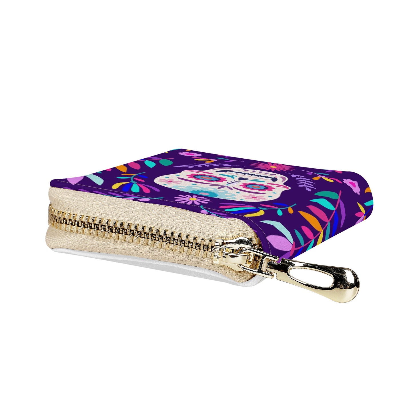 Sugar skull day of the dead Zipper Card Holder