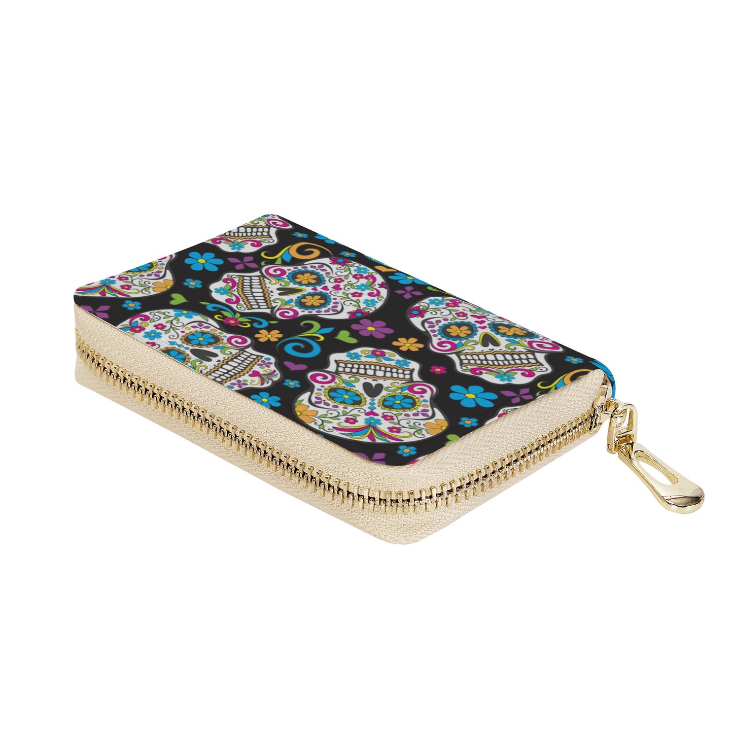 Mexican skull Calaveras Zipper Card Holder