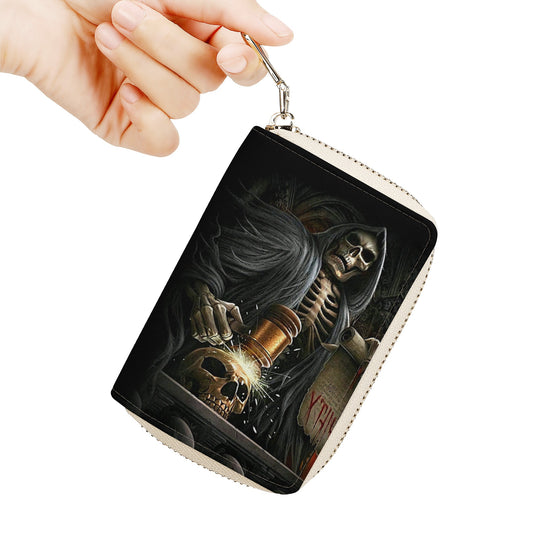 Horror skull Halloween Zipper Card Holder