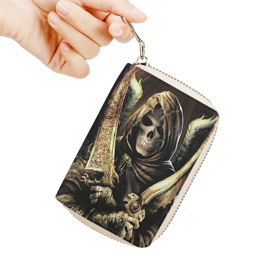 Grim reaper skull skeleton Zipper Card Holder