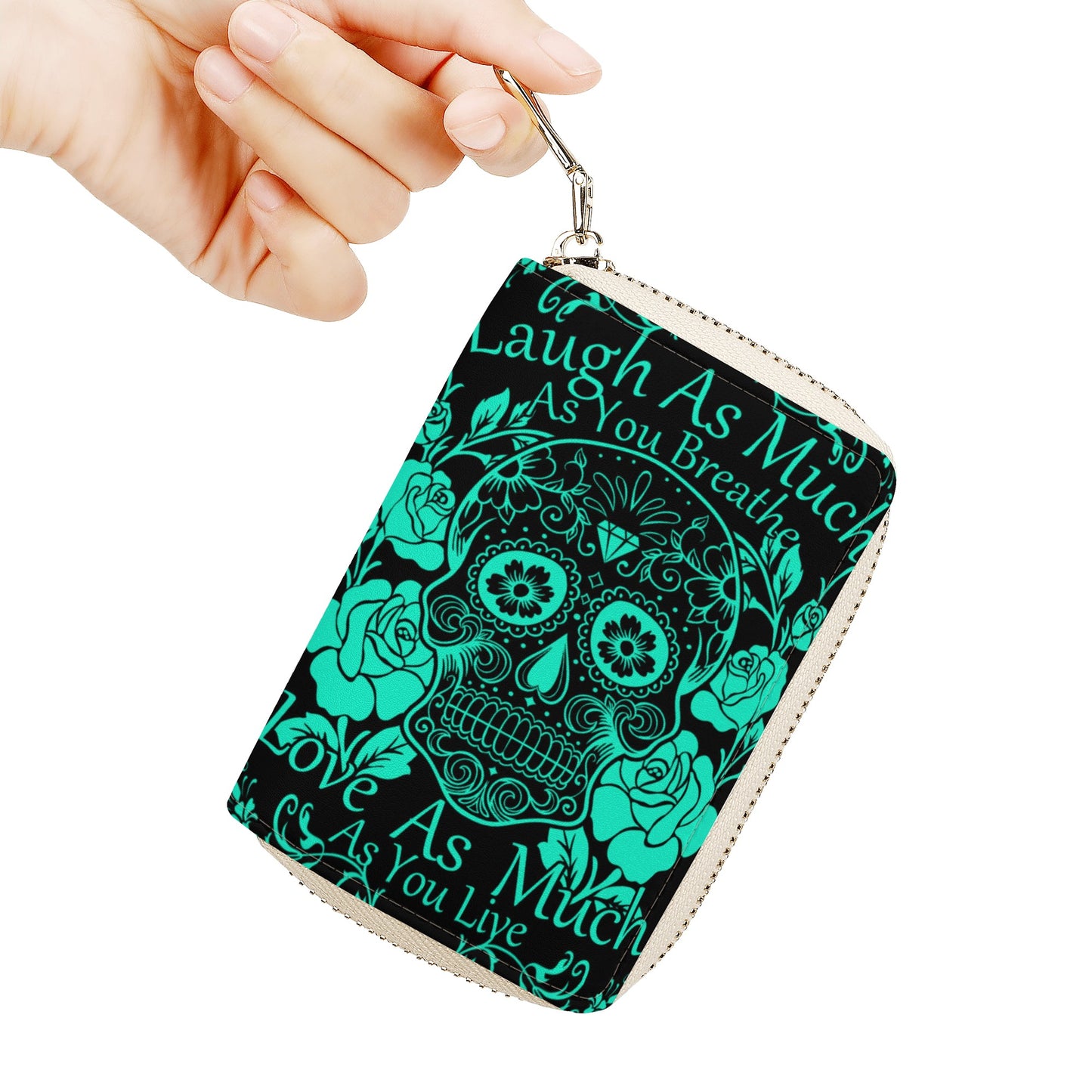 Sugar skull Zipper Card Holder