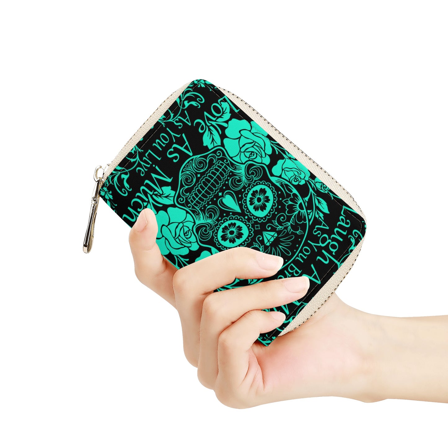 Sugar skull Zipper Card Holder