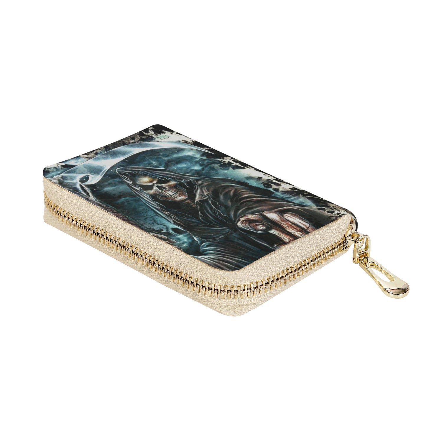 Grim reaper horror skeleton Zipper Card Holder