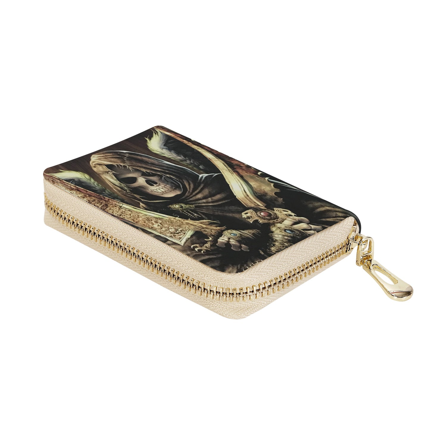 Grim reaper skull skeleton Zipper Card Holder