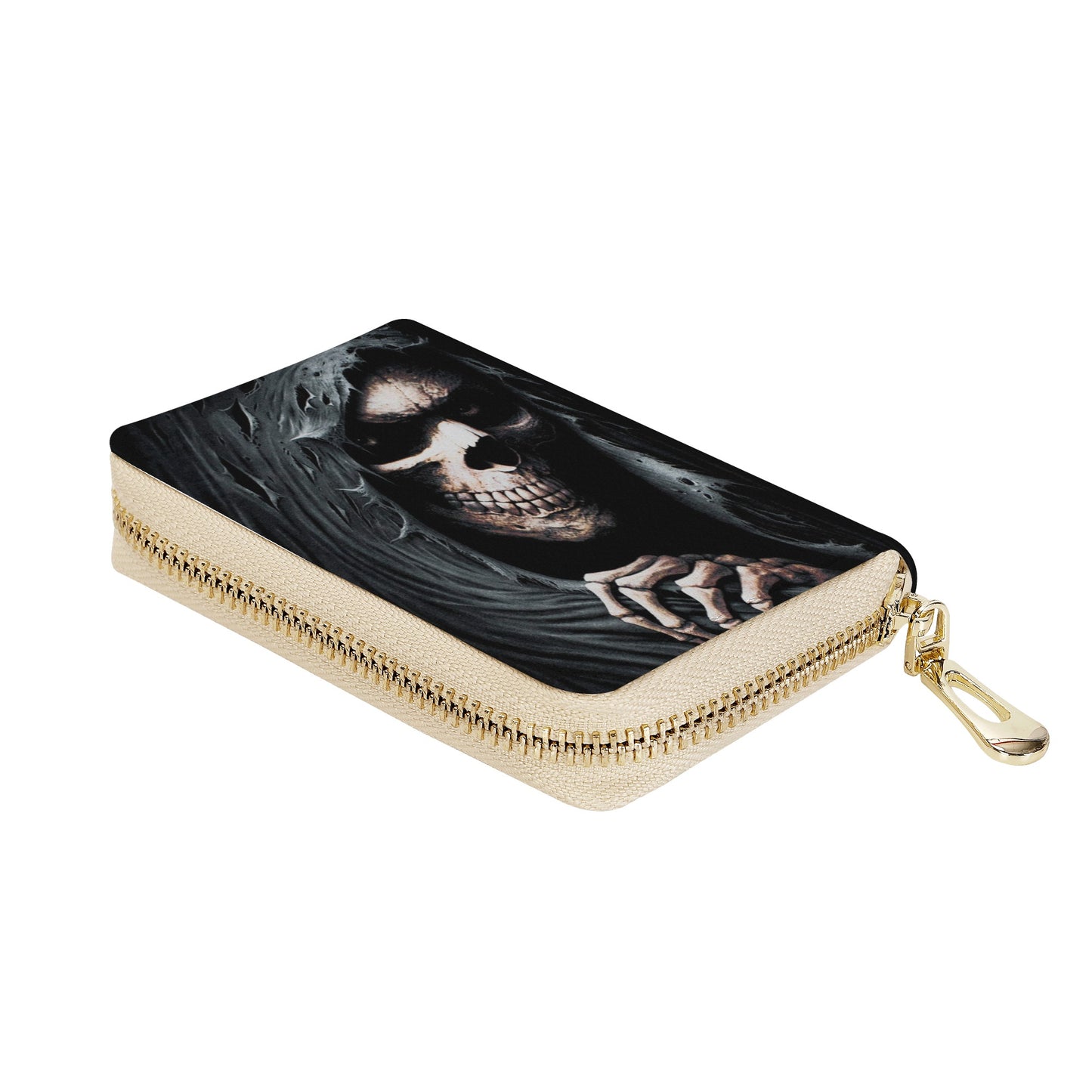 Grim reaper skull skeleton Zipper Card Holder