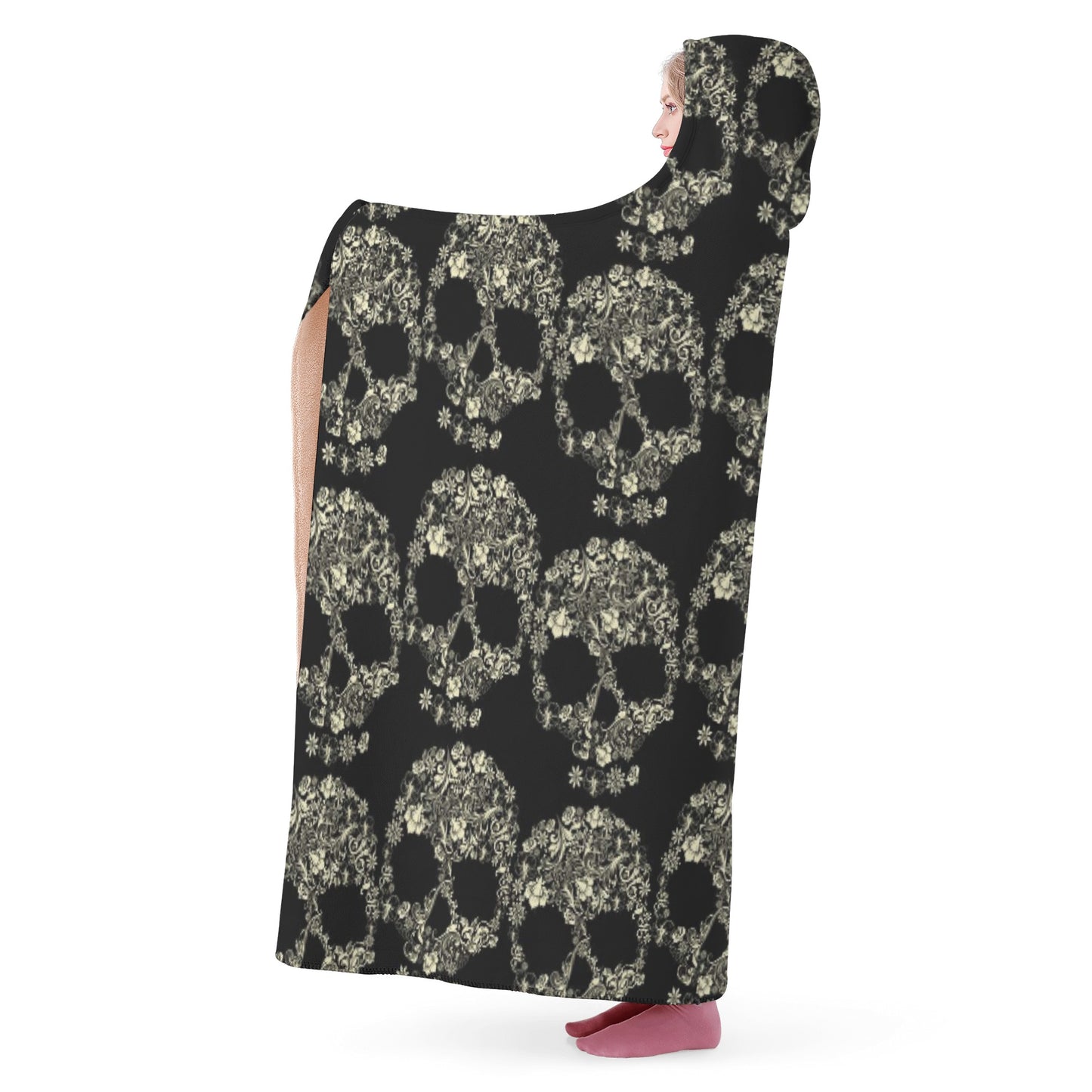 Mexican skull Calaveras Hooded Blanket