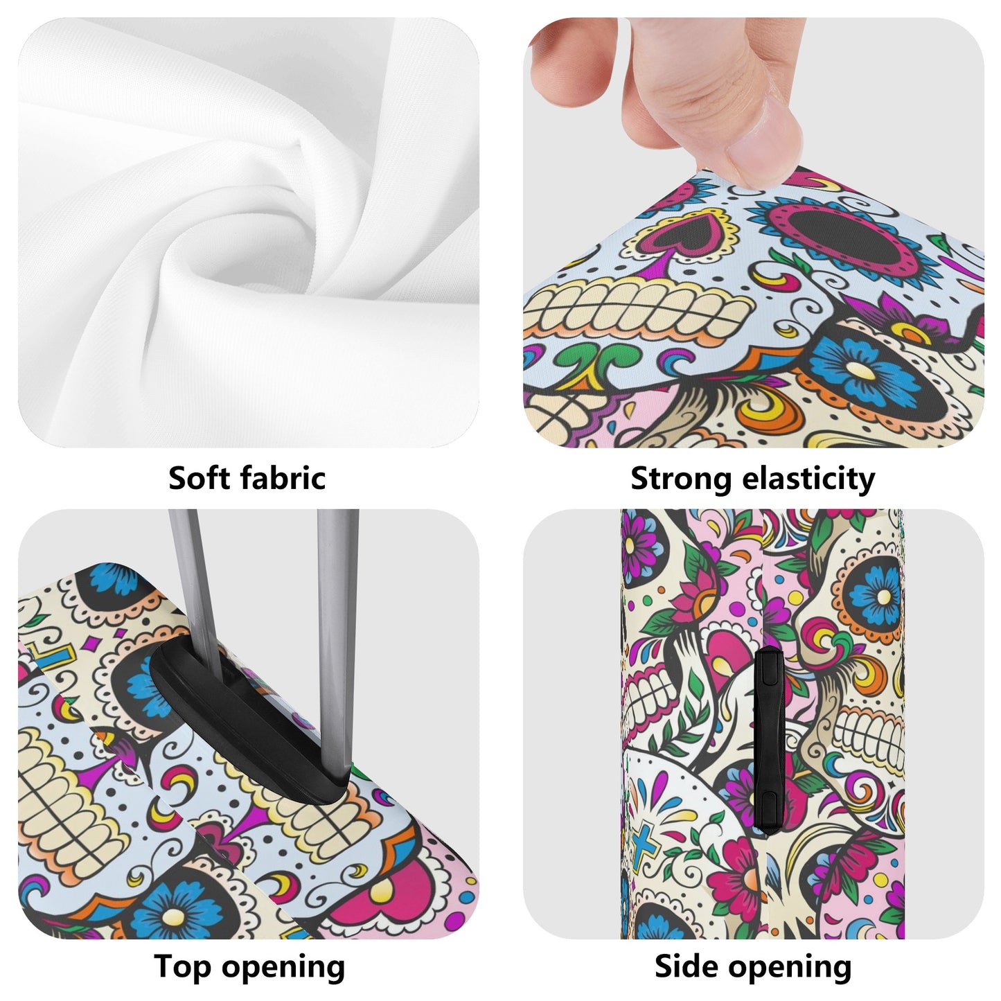 Sugar skull pattern day of the dead Polyester Luggage Cover