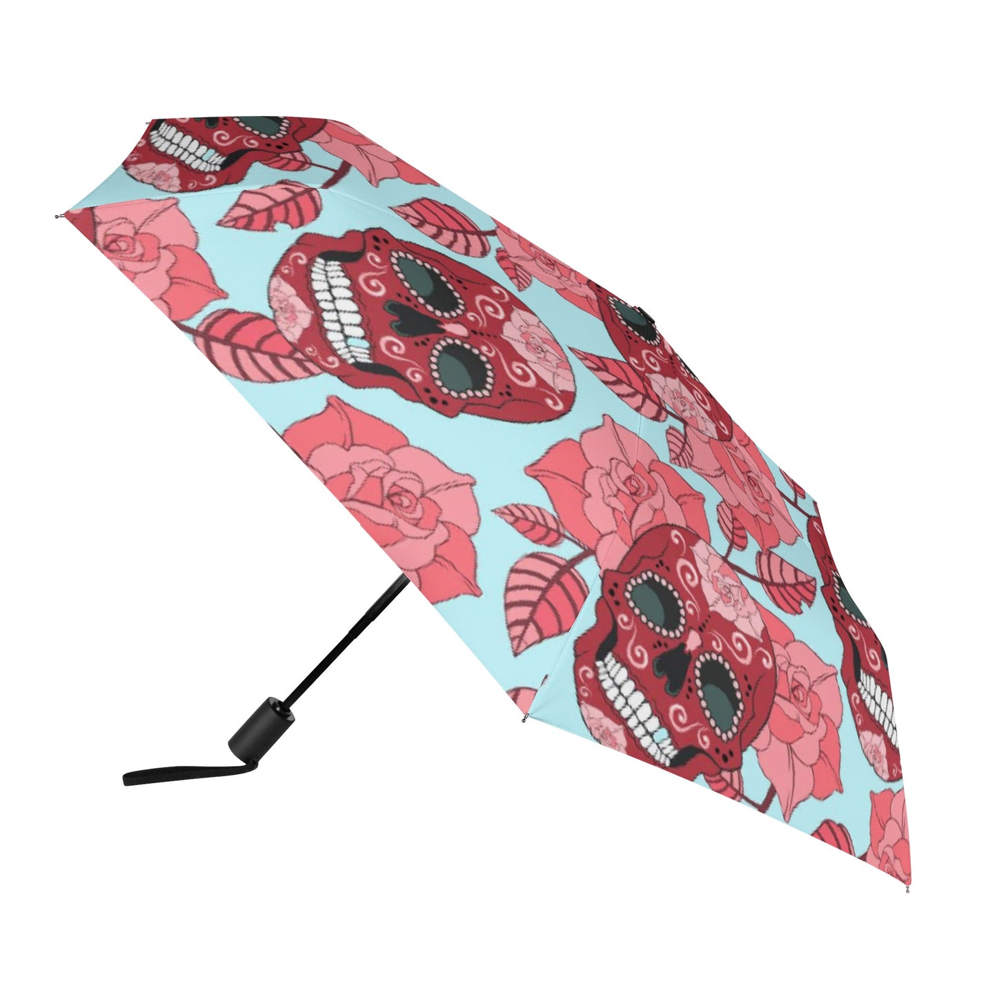 Floral candy skulls Fully Auto Open & Close Umbrella Printing Outside