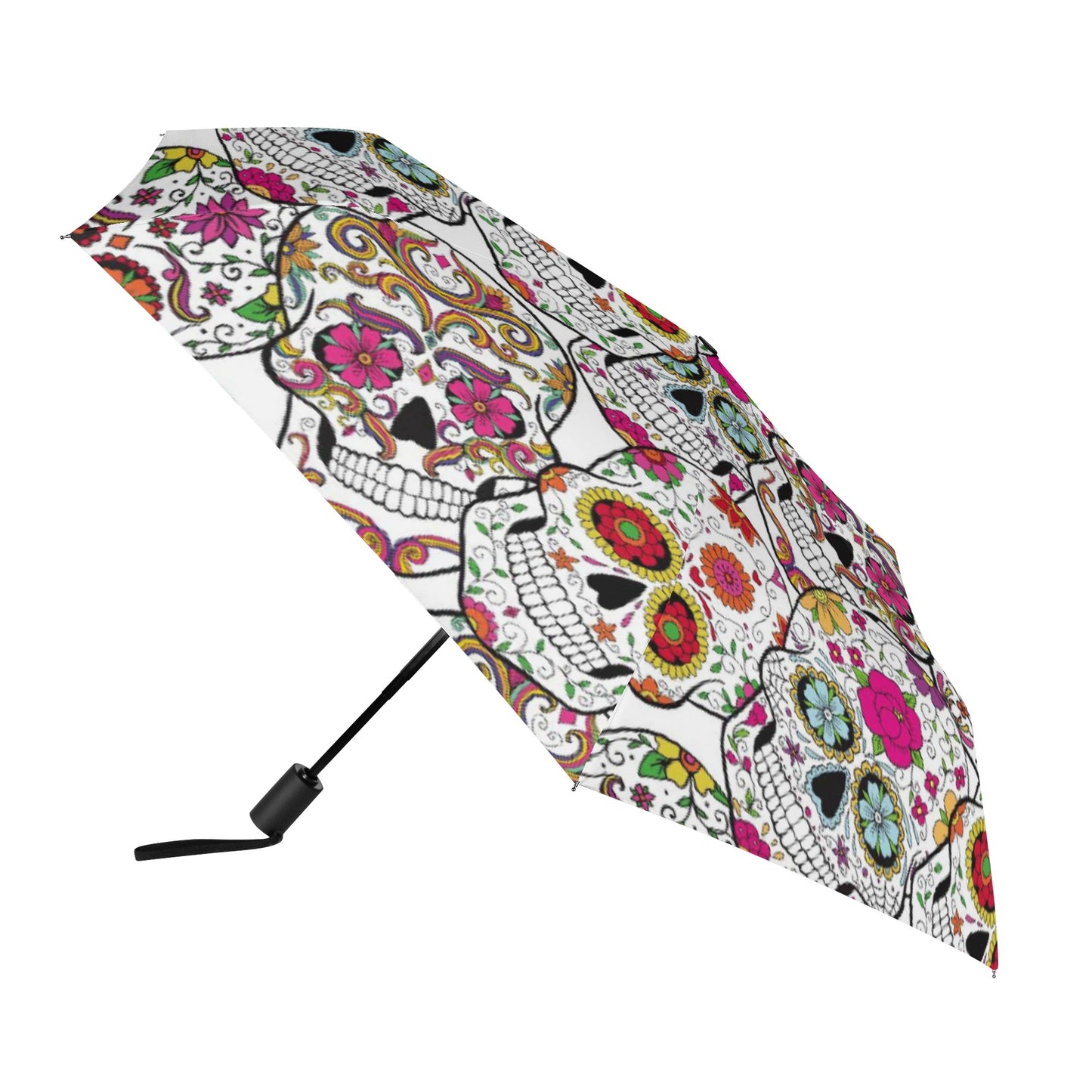 Candy skulls skeleton Fully Auto Open & Close Umbrella Printing Outside