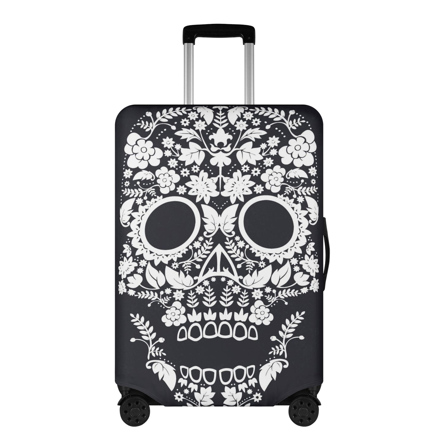 Floral sugar skull calaveras skull Polyester Luggage Cover