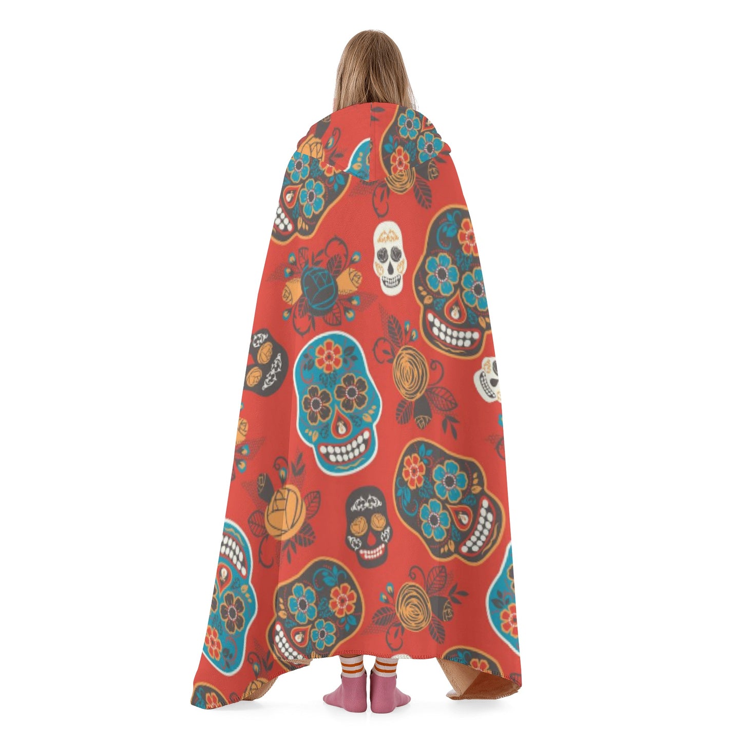 Dia de los muertos candy skull Hooded Blanket