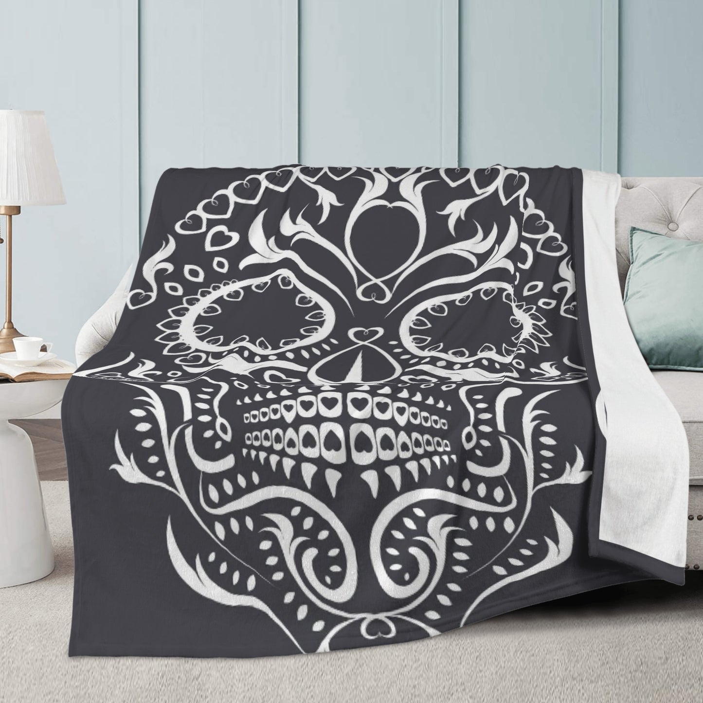 Sugar skull candy skull sBlanket Fleece