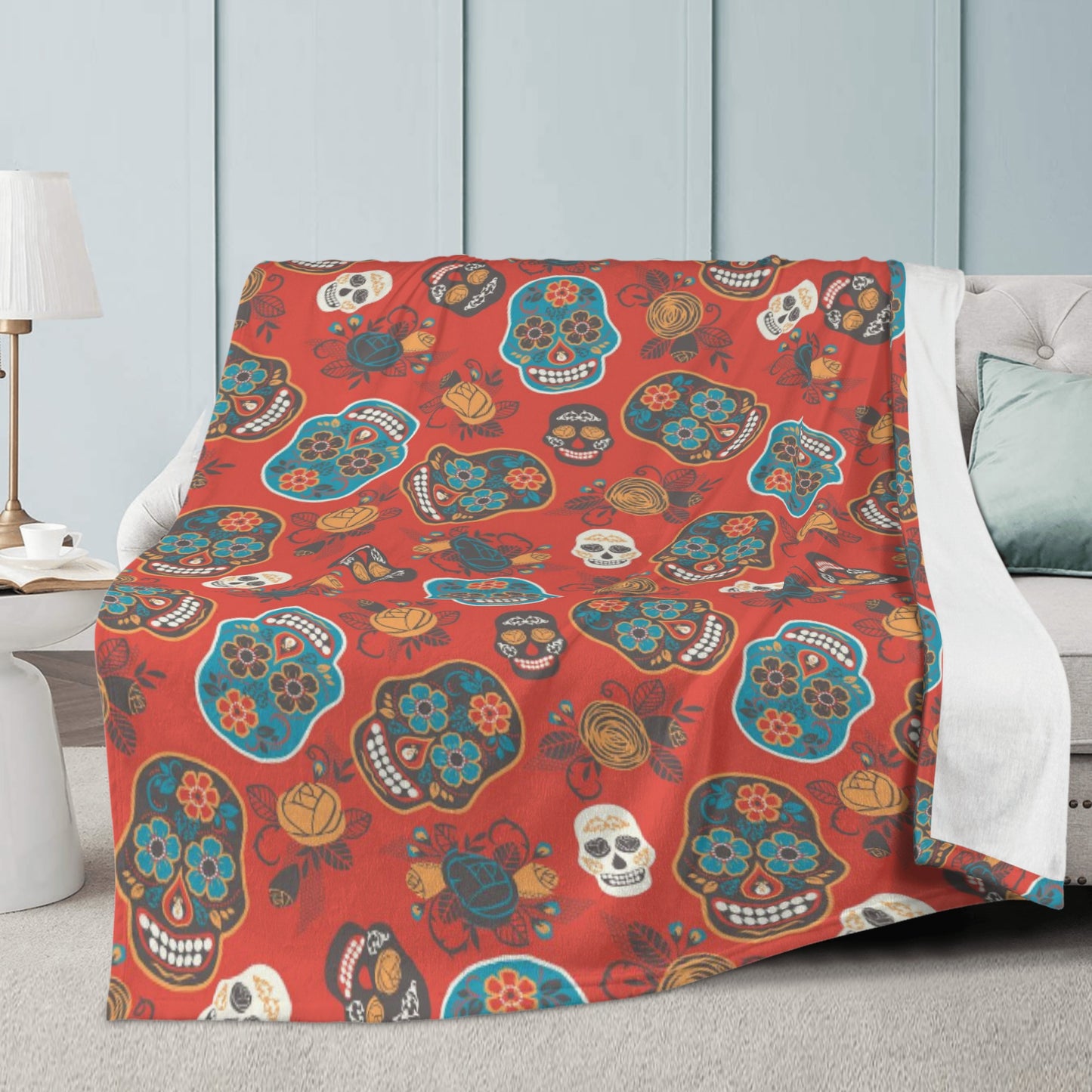 Calaveras mexican skull Blanket Fleece