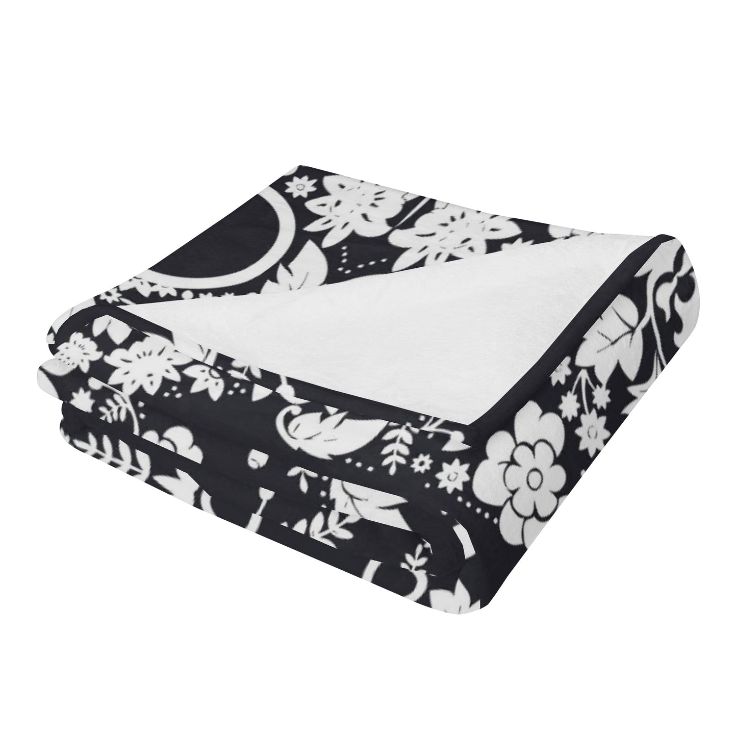 Floral sugar skull candy skulls Long Vertical Flannel Breathable Blanket 4 Sizes