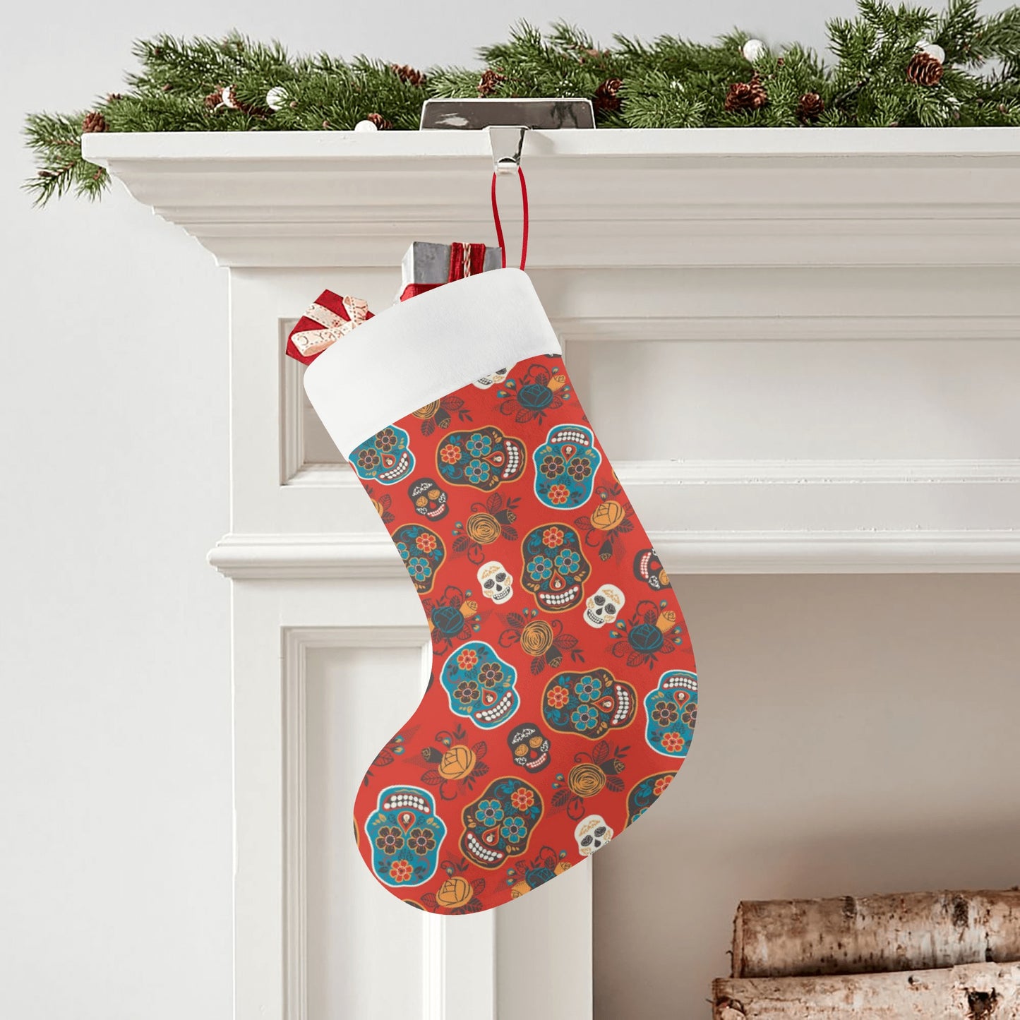 Day of the dead sugar skull Custom Christmas Stockings