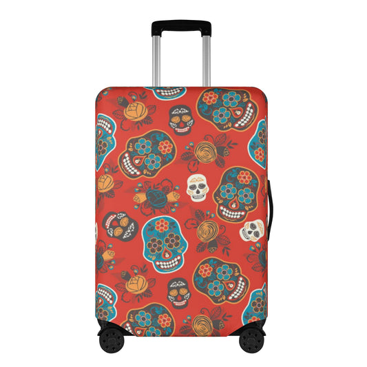 Dia de los muertos suitcase cover Polyester Luggage Cover