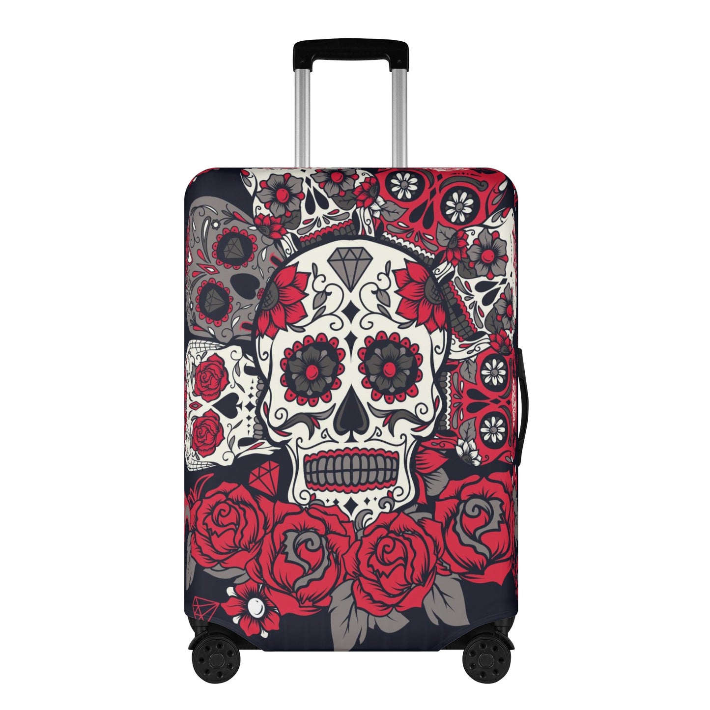 Floral sugar skull suitcase cover Polyester Luggage Cover