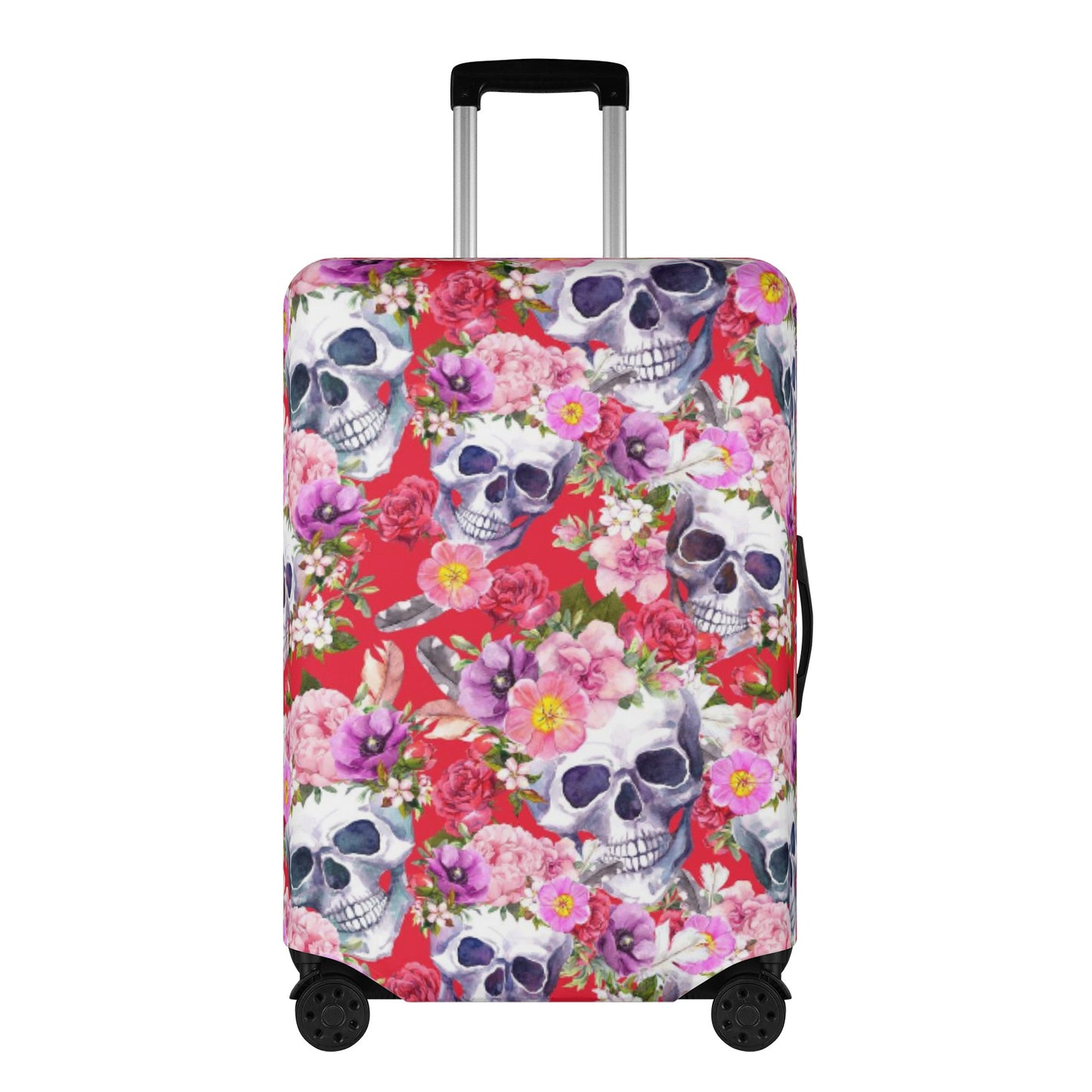 Floral rose skull suitcase cover Polyester Luggage Cover