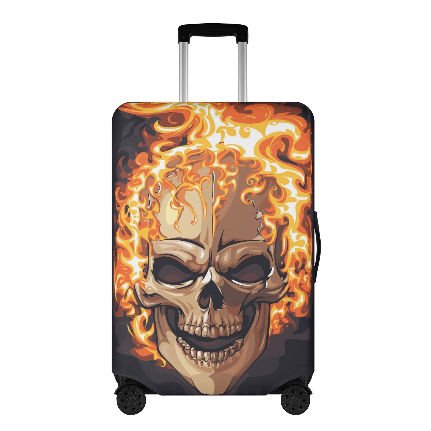 Flaming skull suitcase cover Polyester Luggage Cover