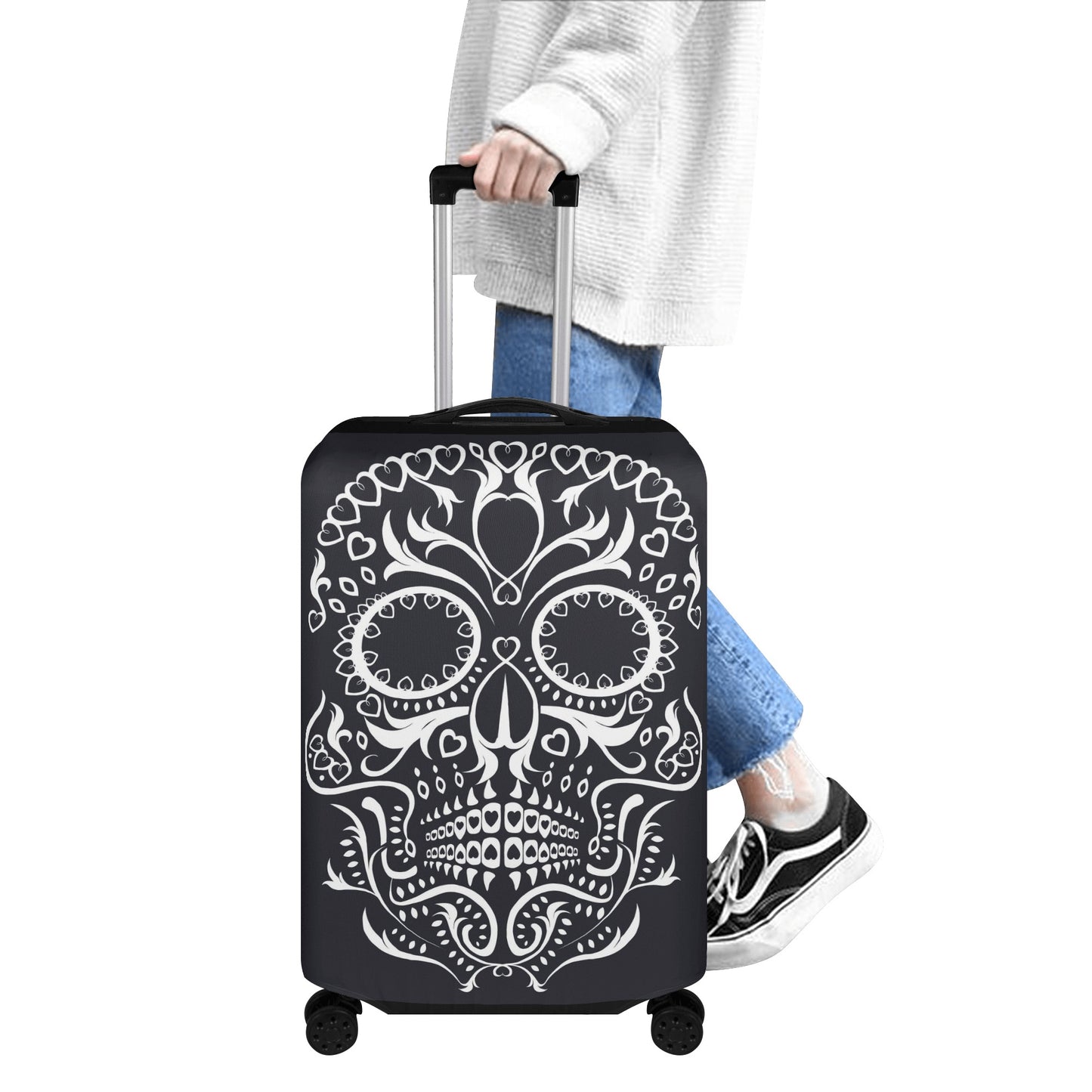 Day of the dead mexican skull suitcase cover Polyester Luggage Cover