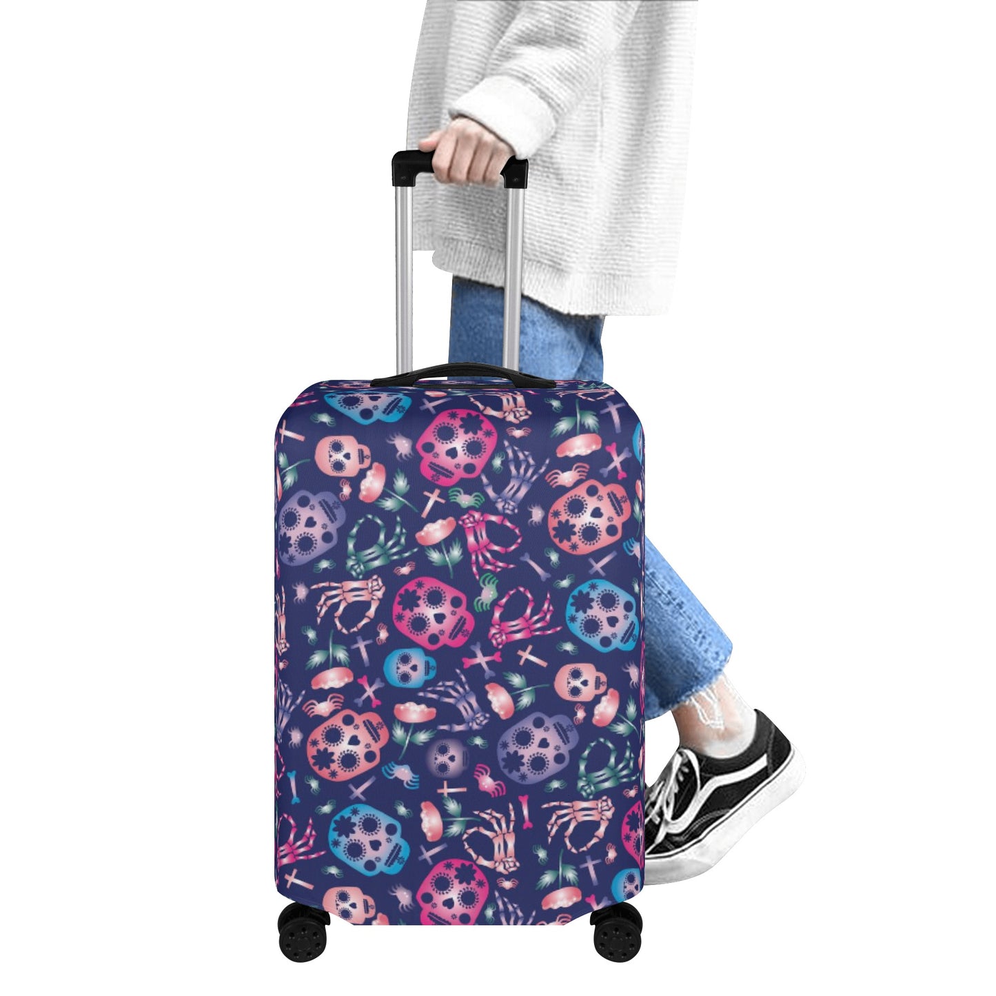 Day of the dead suitcase cover Polyester Luggage Cover