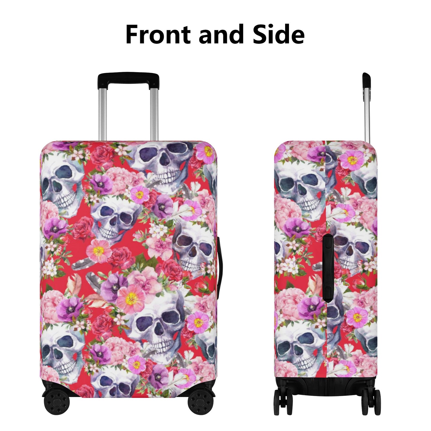 Floral rose skull suitcase cover Polyester Luggage Cover