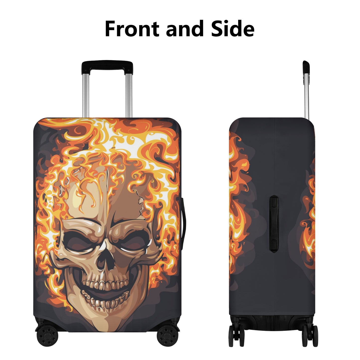 Flaming skull suitcase cover Polyester Luggage Cover