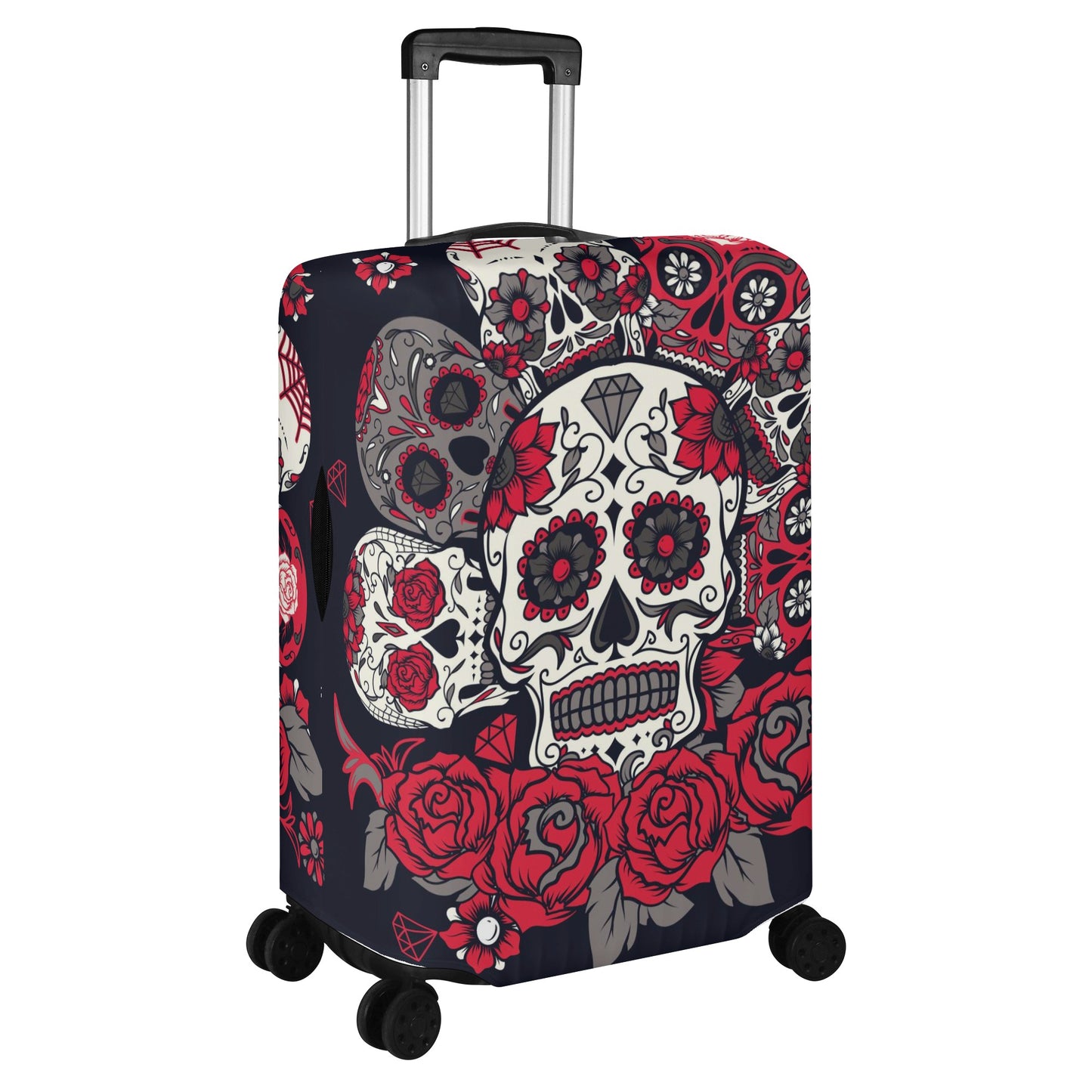 Floral sugar skull suitcase cover Polyester Luggage Cover