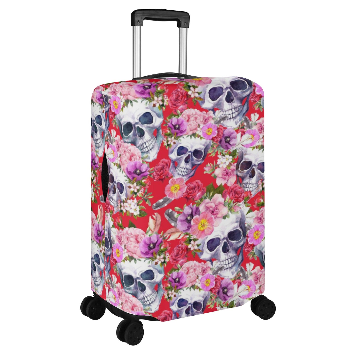 Floral rose skull suitcase cover Polyester Luggage Cover