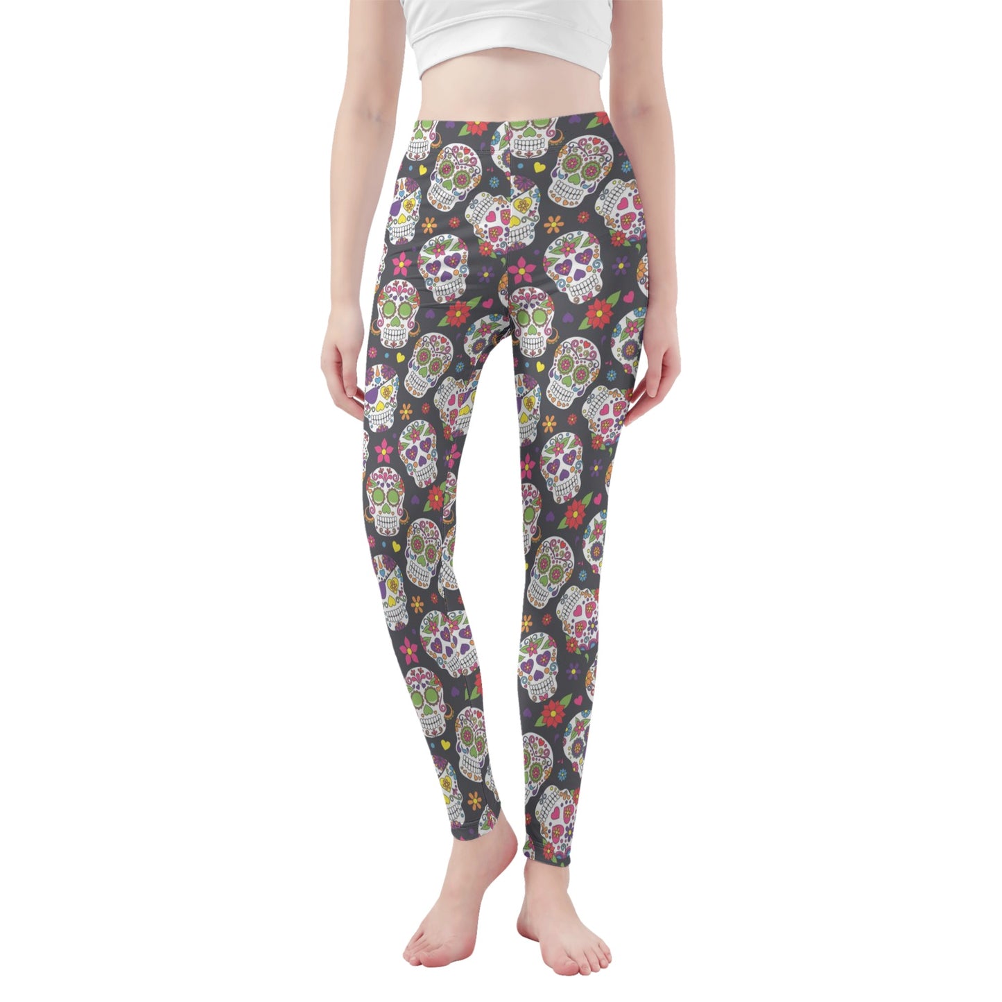 Skull Calaveras candy skull Women's Leggings