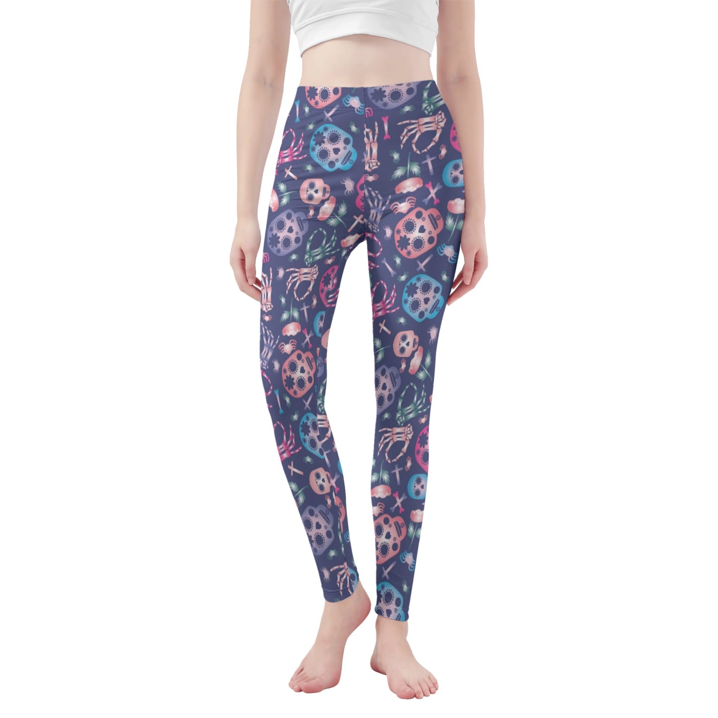 Dia de los muertos candy skulls Women's Leggings