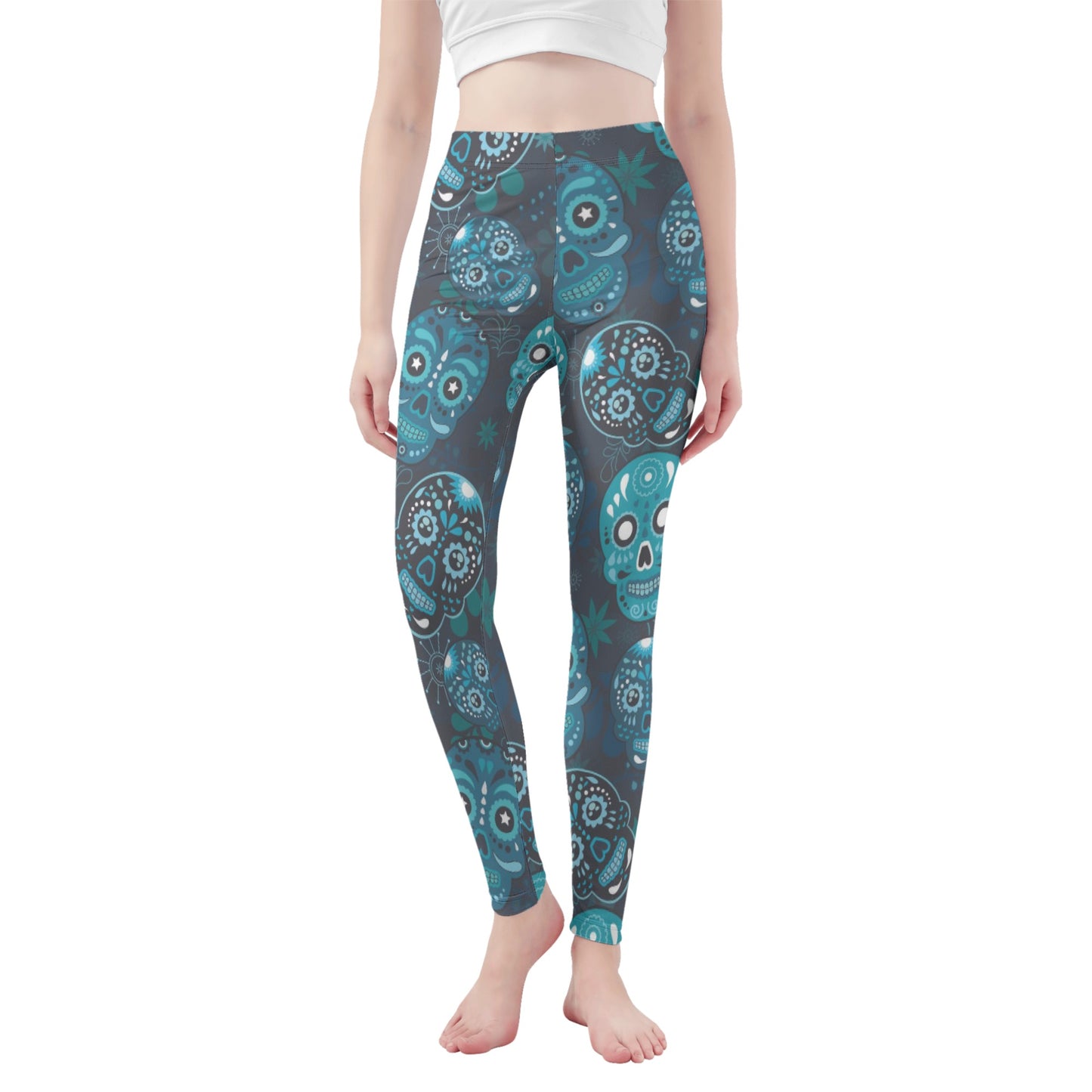 Sugar skull skeleton Halloween Women's Leggings