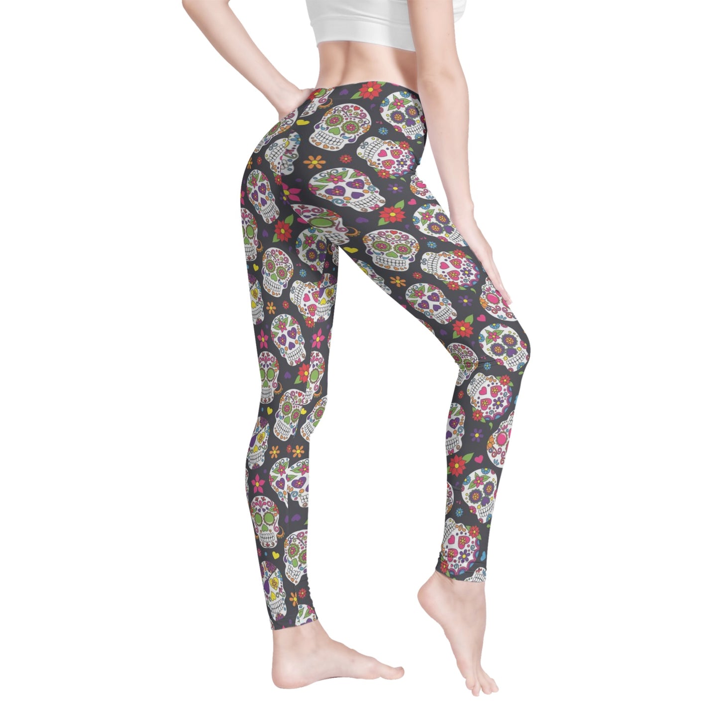 Skull Calaveras candy skull Women's Leggings