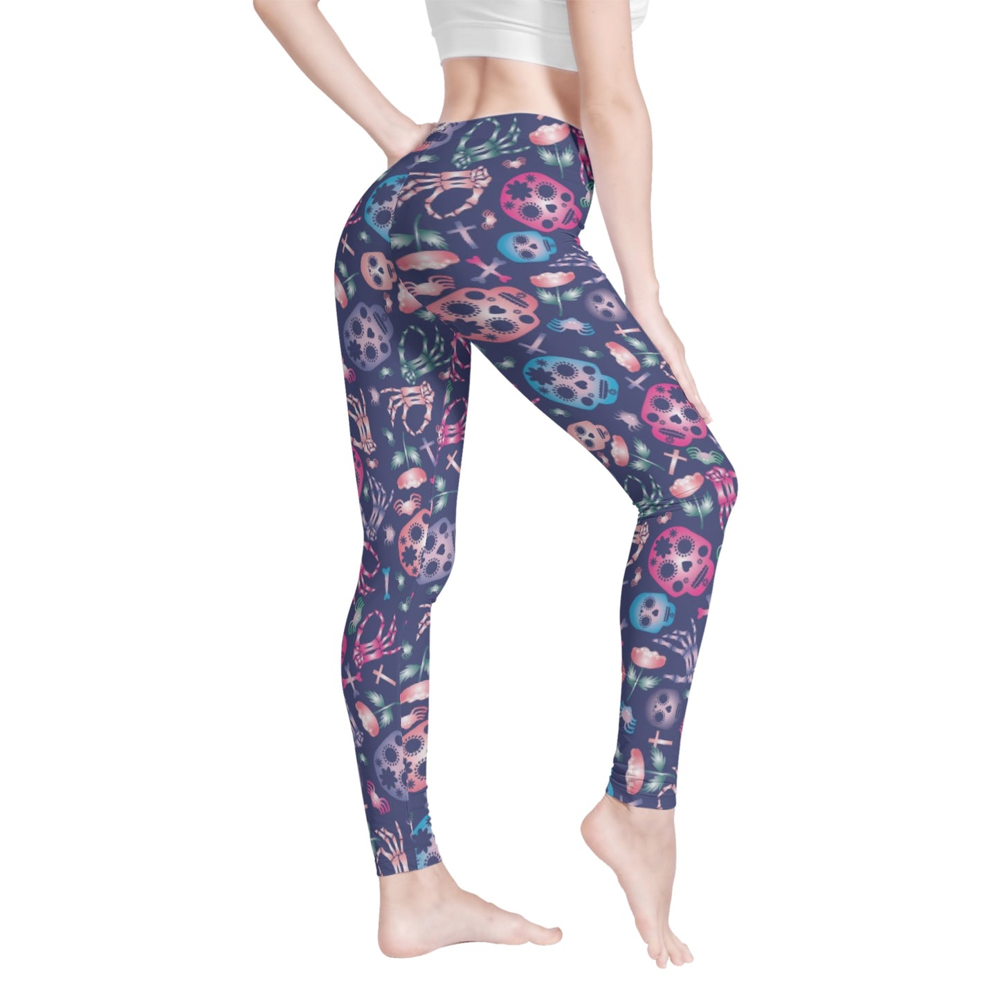 Dia de los muertos candy skulls Women's Leggings