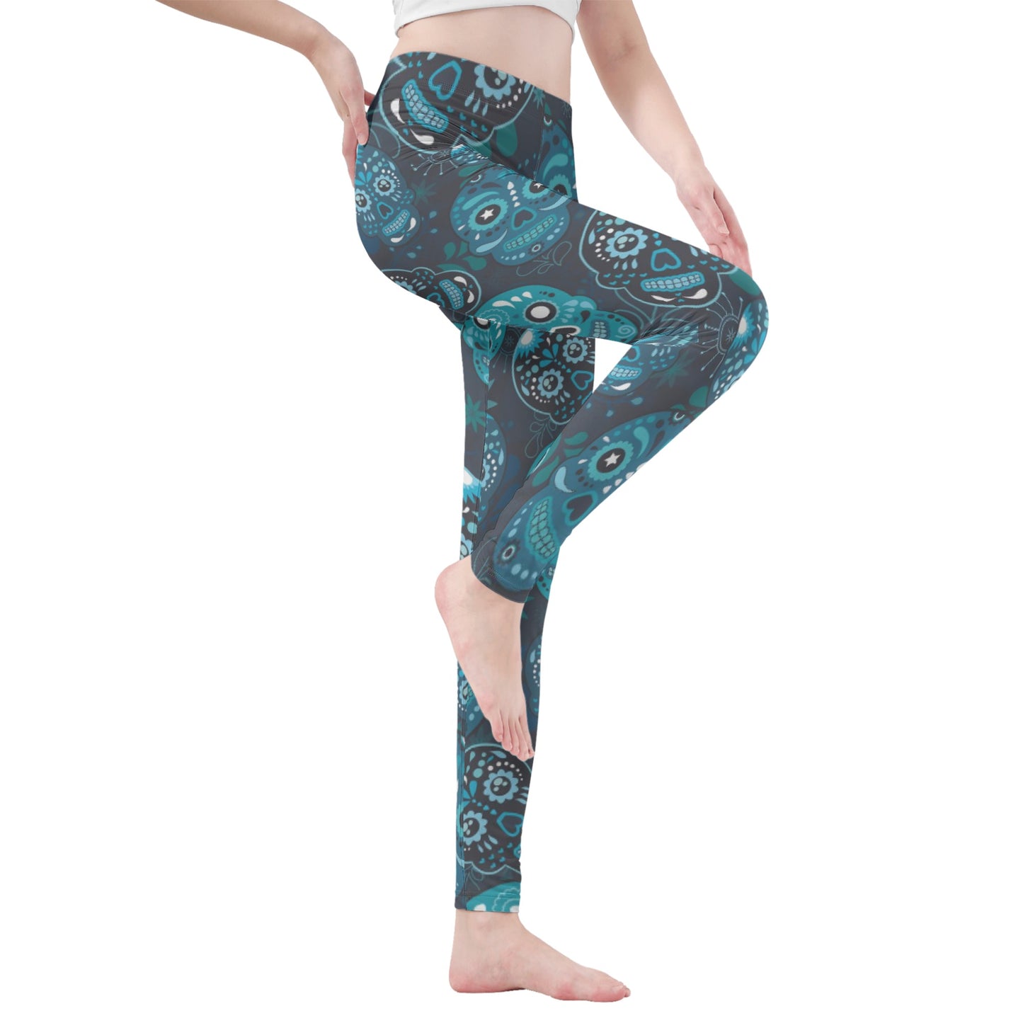 Sugar skull skeleton Halloween Women's Leggings