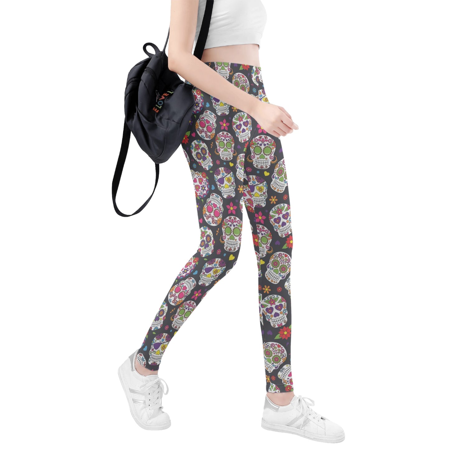 Skull Calaveras candy skull Women's Leggings