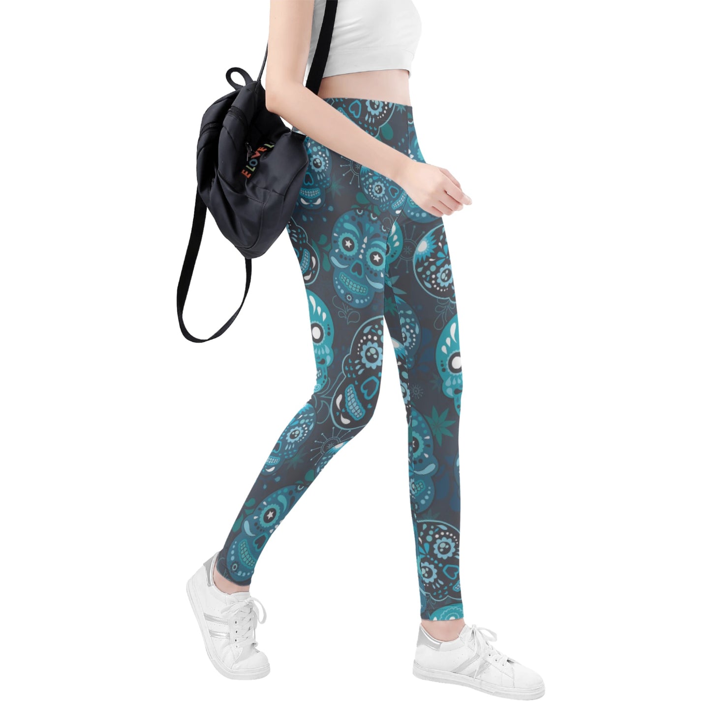 Sugar skull skeleton Halloween Women's Leggings