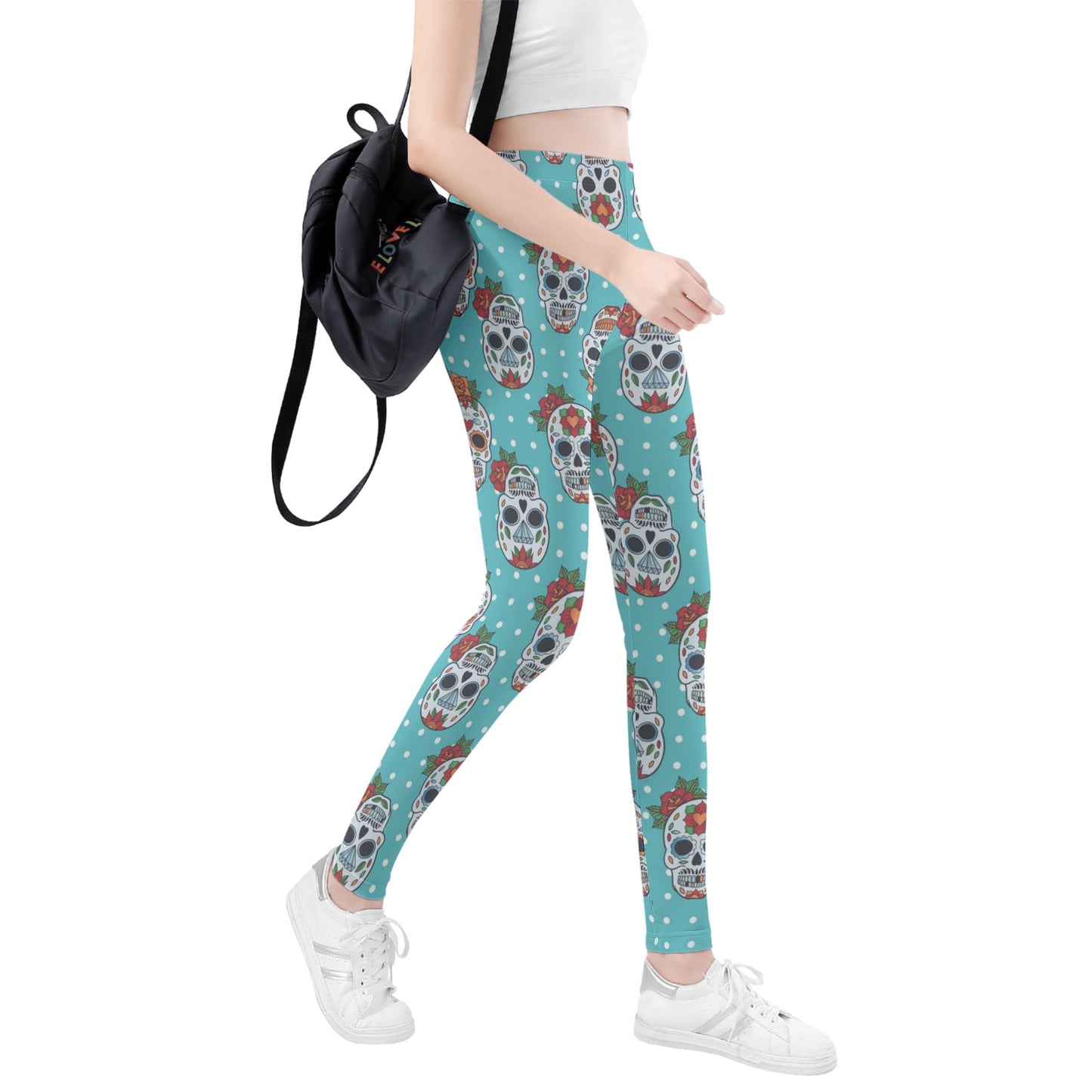 Day of the dead candy skull gothic Women's Leggings