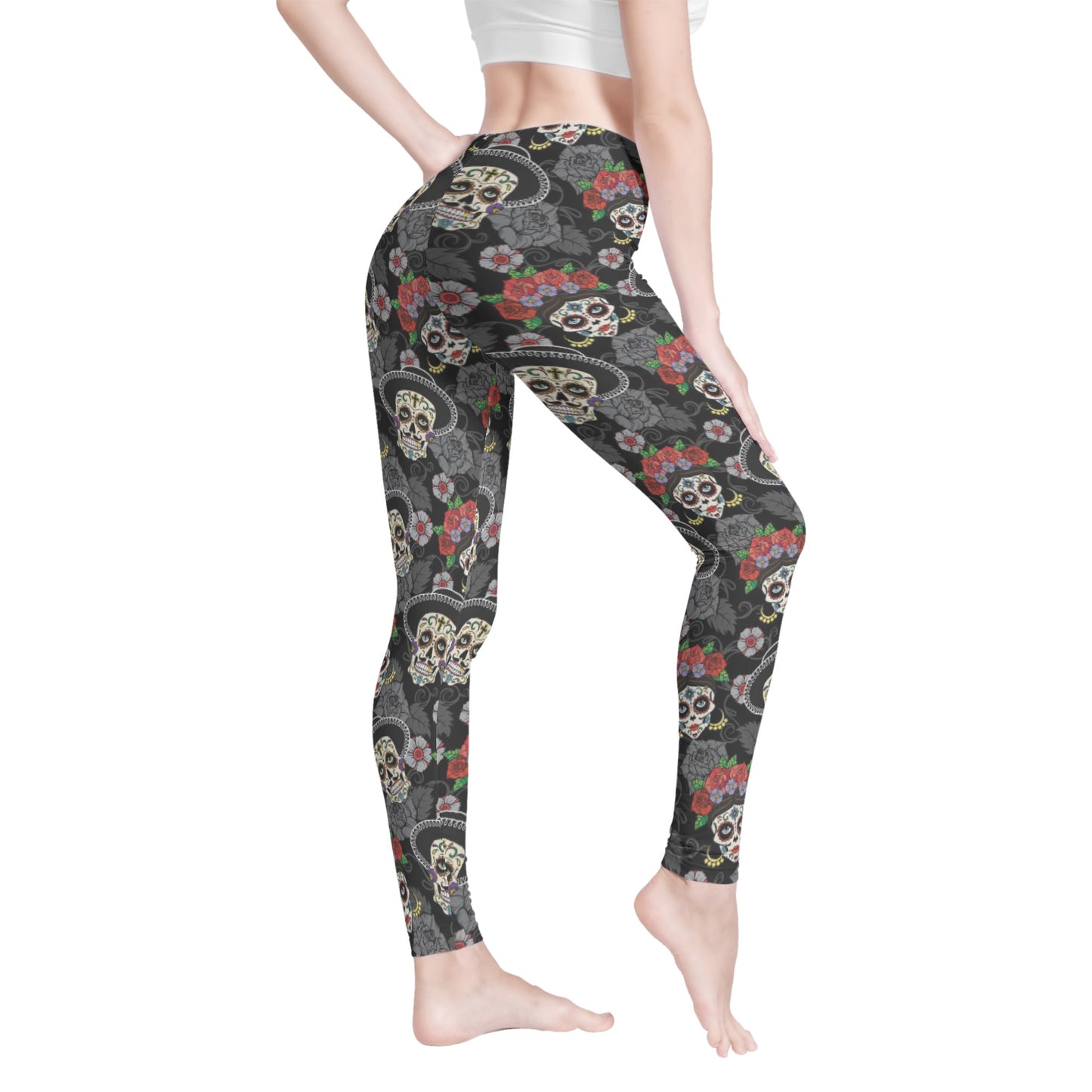 Sugar skull skeleton day of the dead Women's Leggings