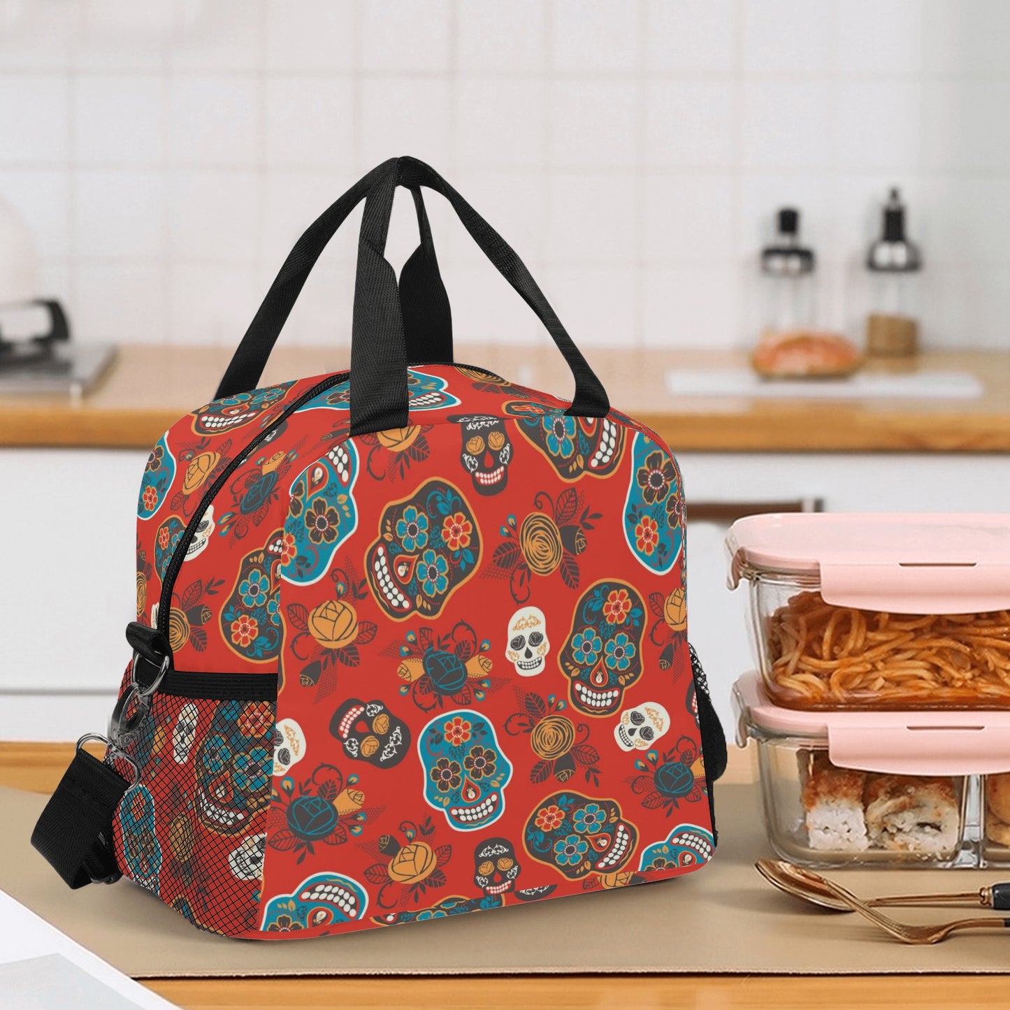 All Day of the dead pattern Over Printing Lunch Bag