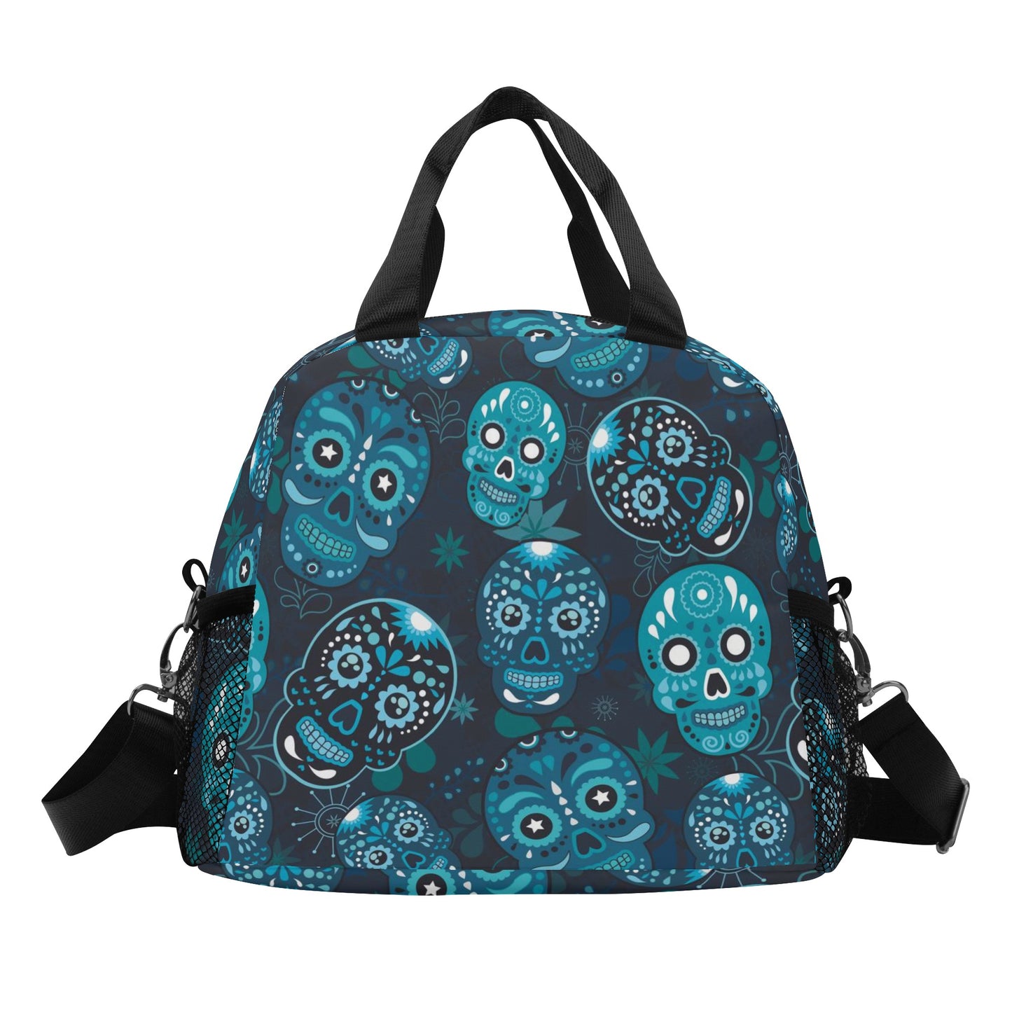 All Sugar skull dia de los muerts pattern Over Printing Lunch Bag